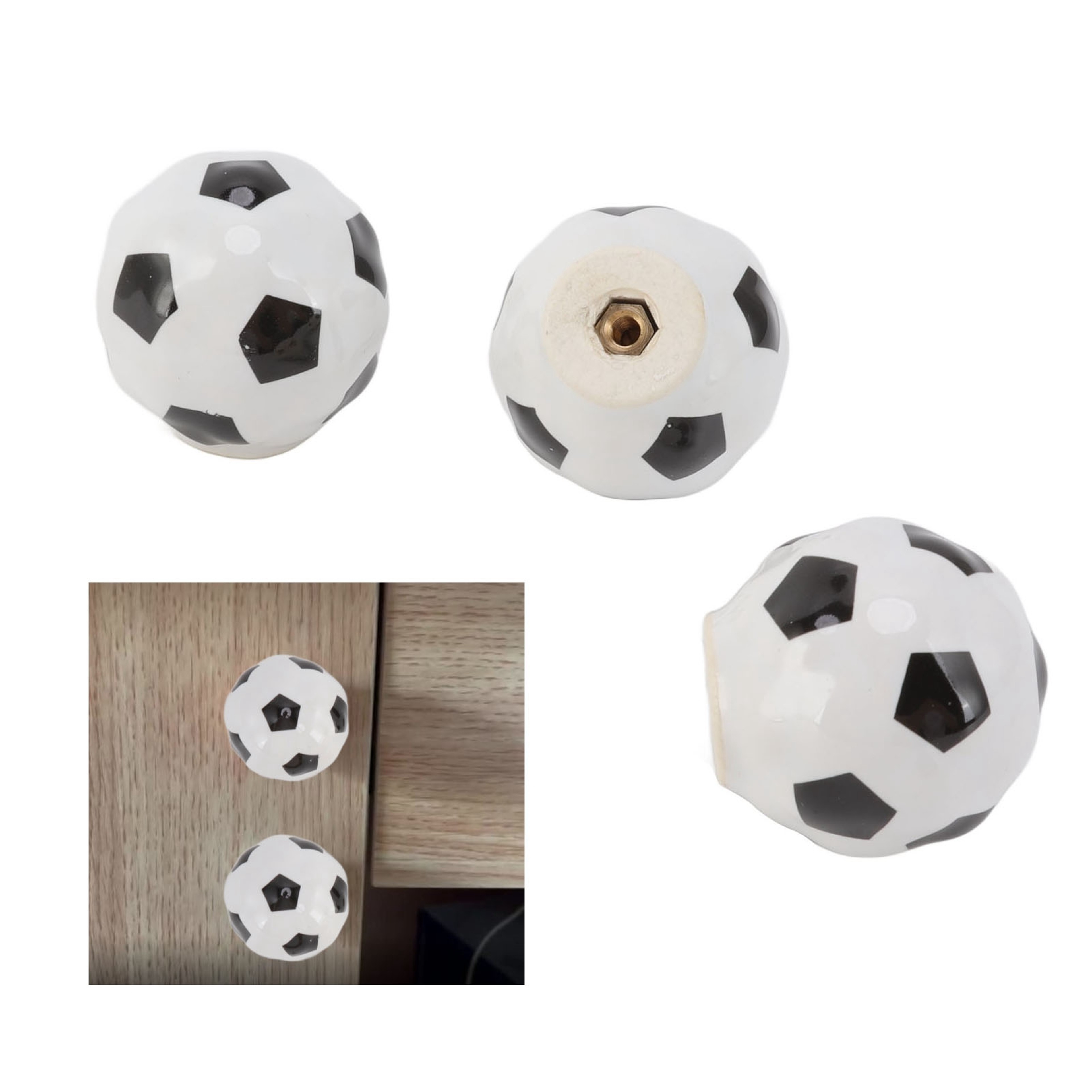 Football Cabinet Knobs Ceramic Sports Drawer Pulls – view 1