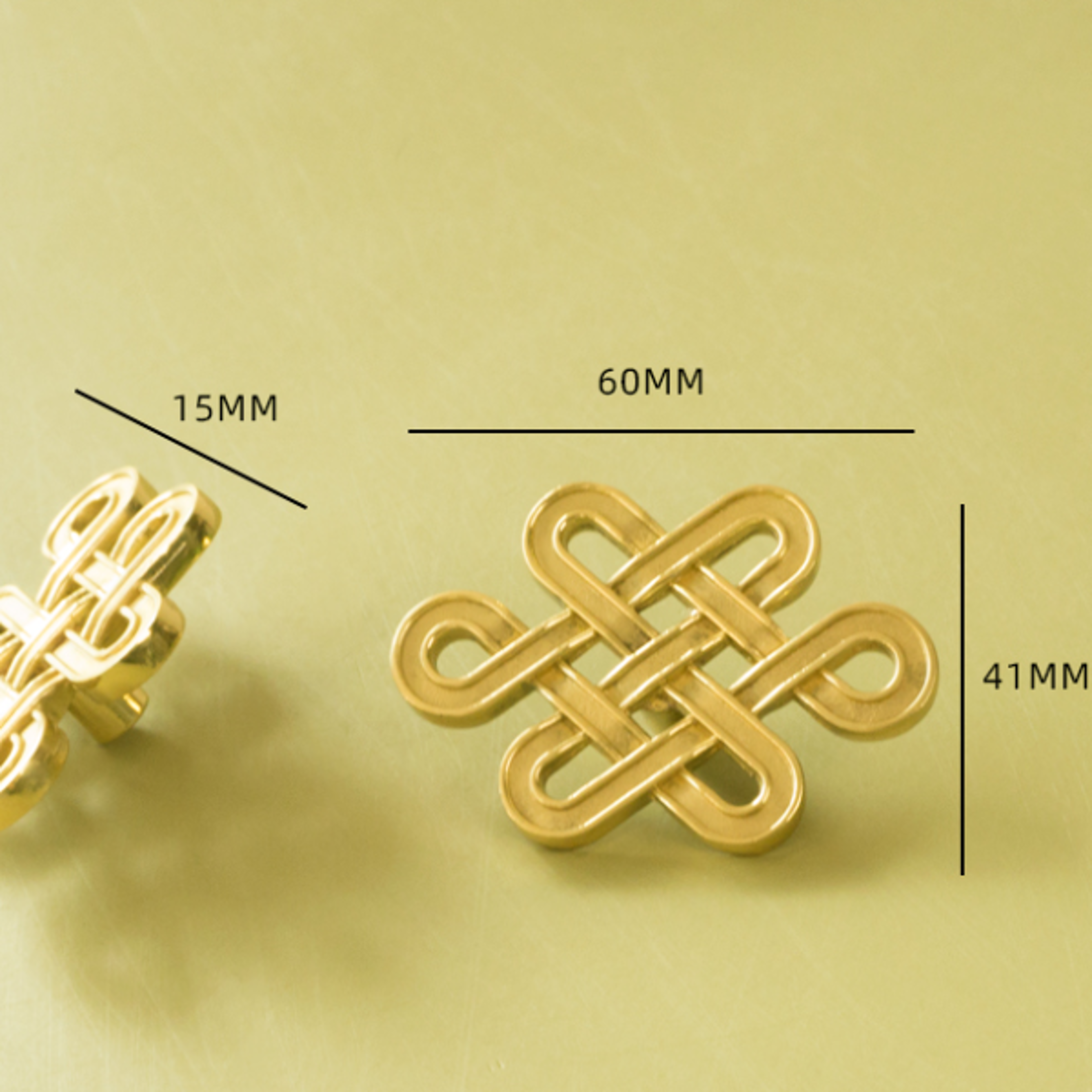 Chinese Knot Brass Cabinet Handles for Drawers Wardrobes and Kitchen Cabinets