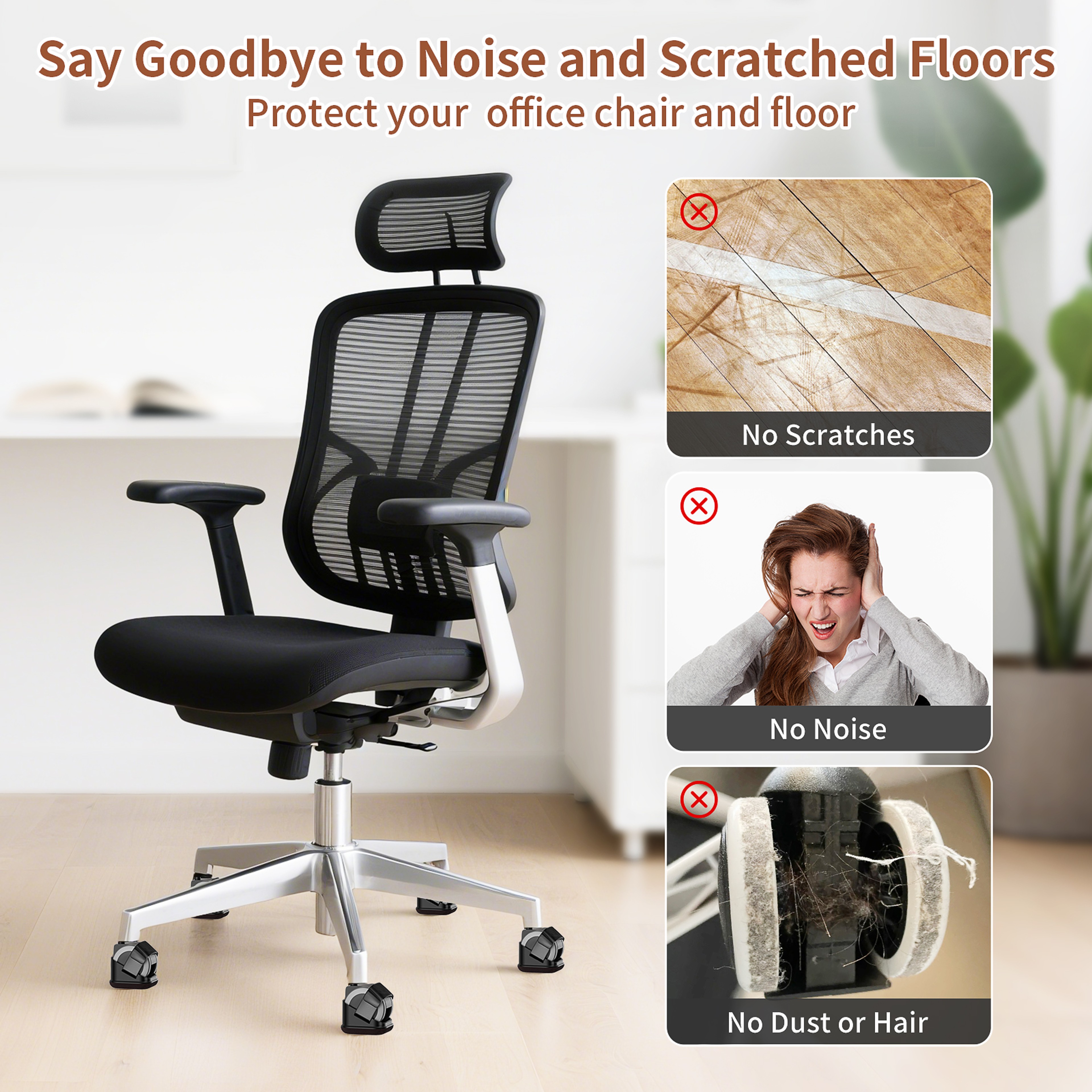 Anti Slip Chair Wheel Stoppers Furniture Caster Cups for Floor Protection – view 4