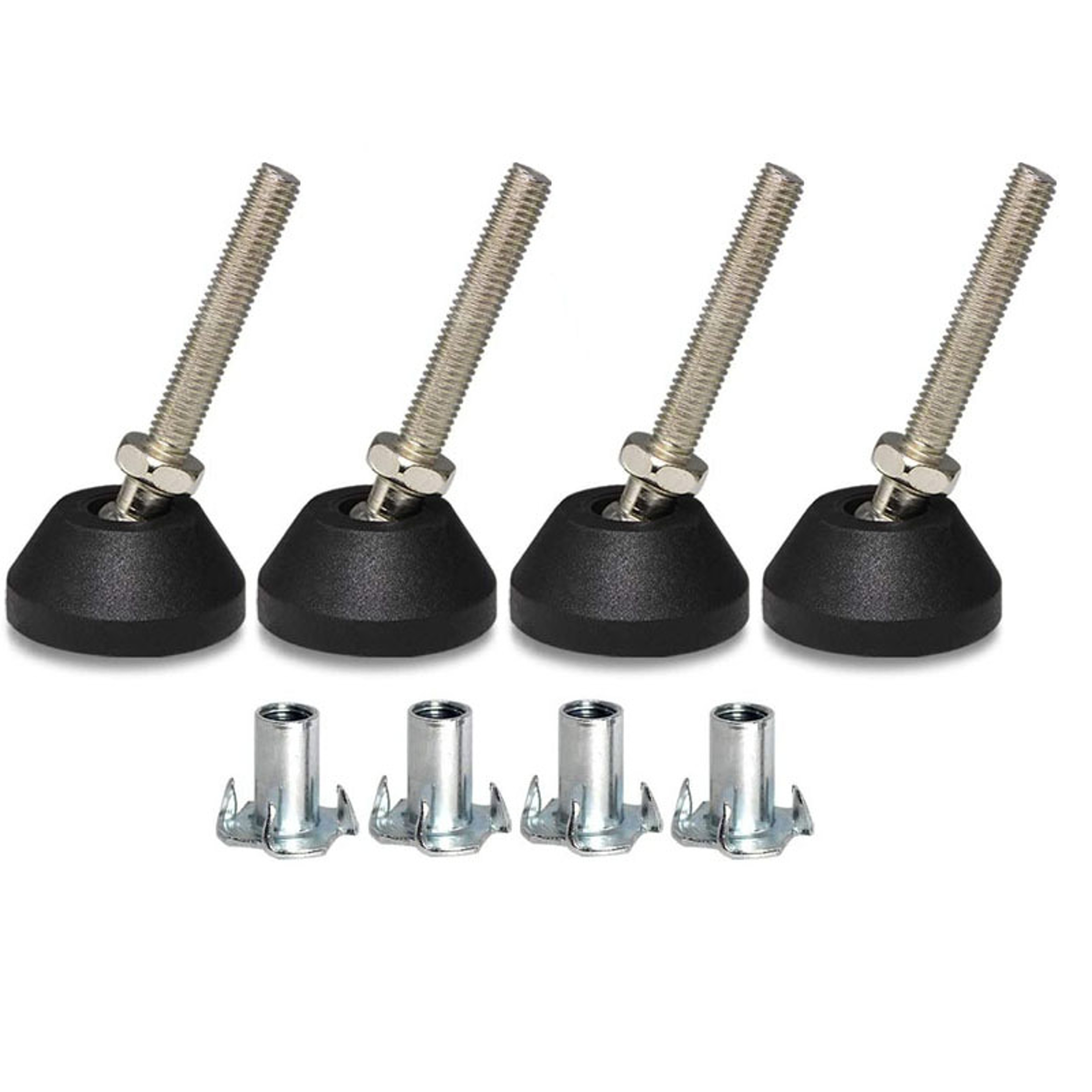 Adjustable Furniture Levelers with Swivel Threaded Feet – view 1