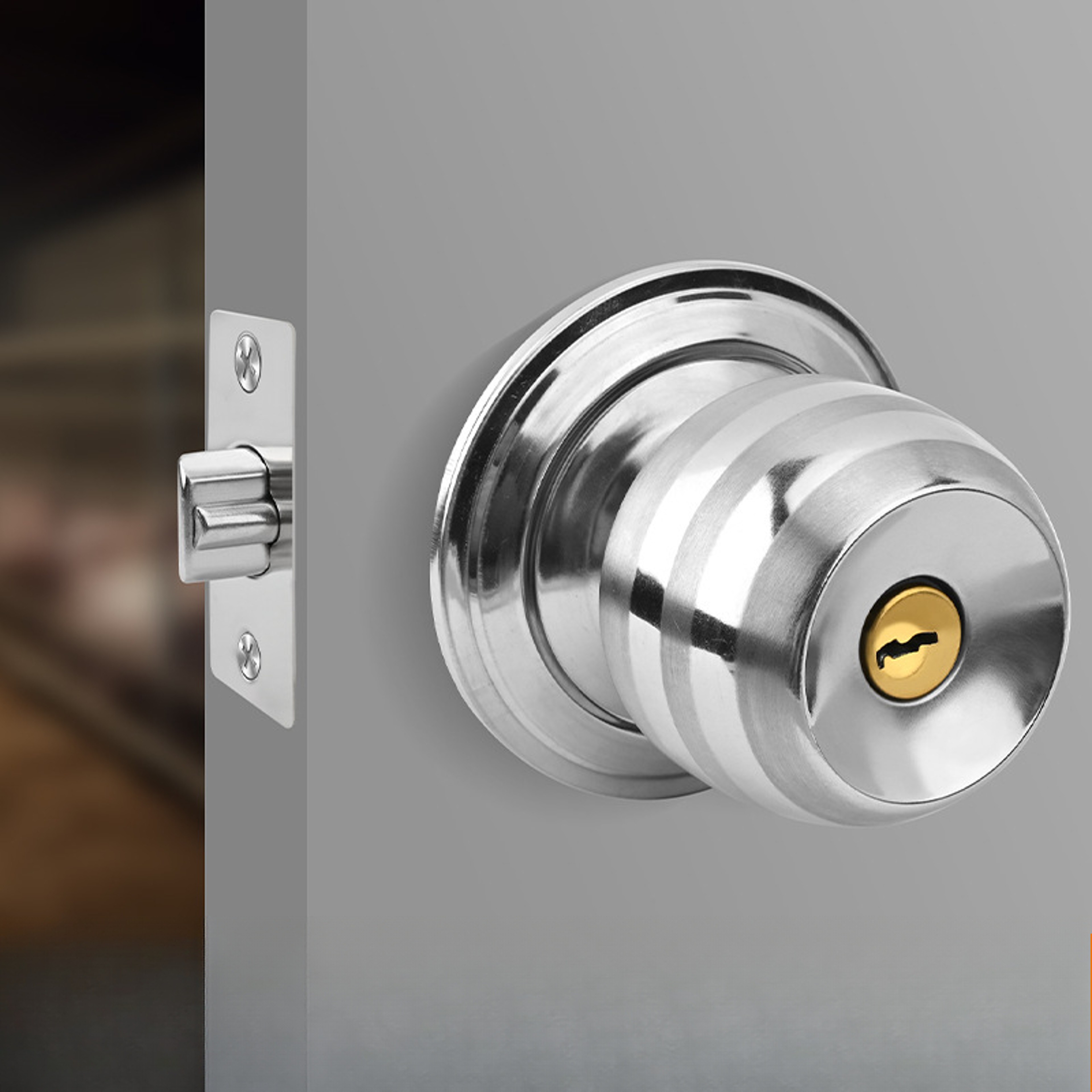 Stainless Steel Bedroom Door Lock with Keys for Interior Doors – view 1