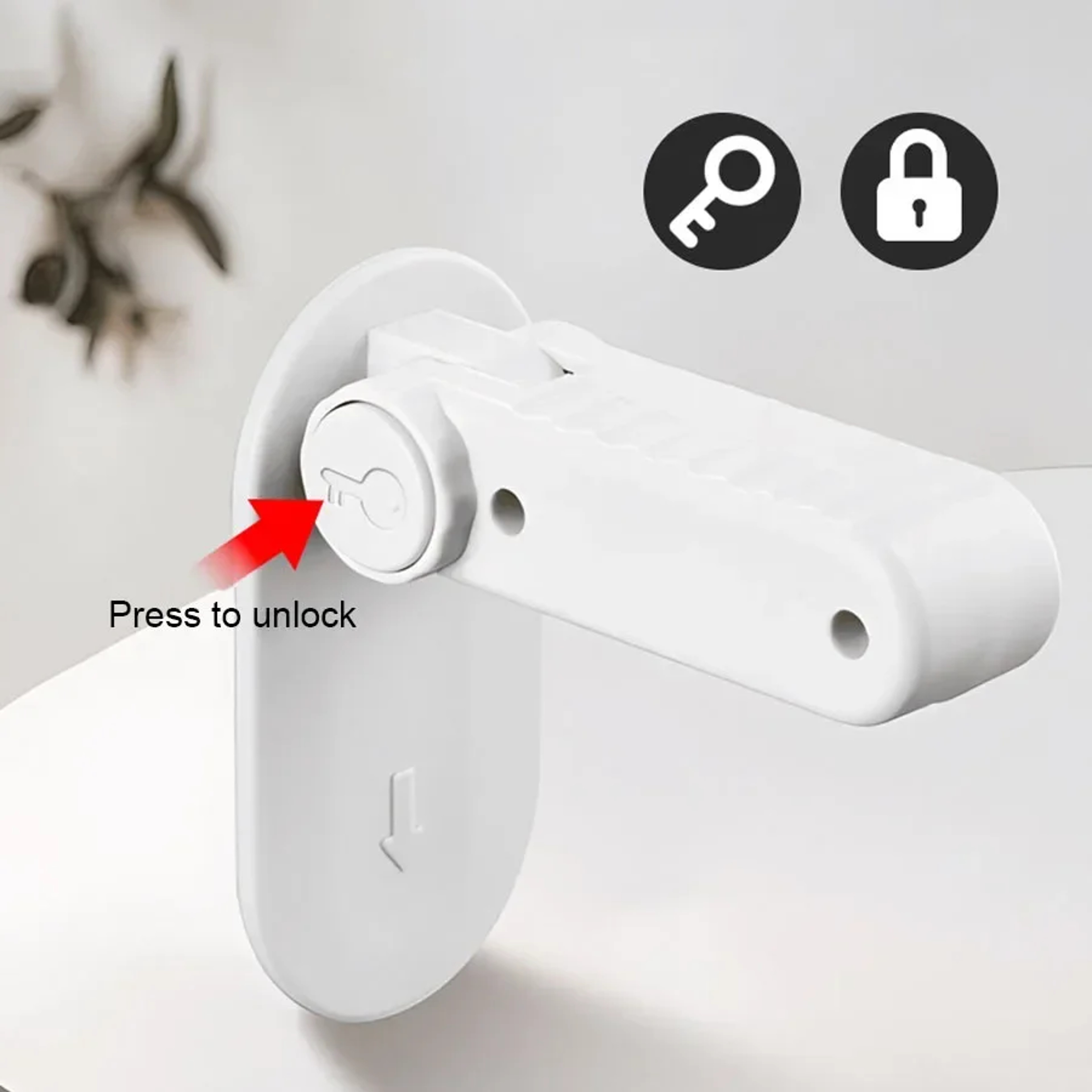 Child Proof Door Lever Lock No Drill Baby Safety Handle Guard – view 3