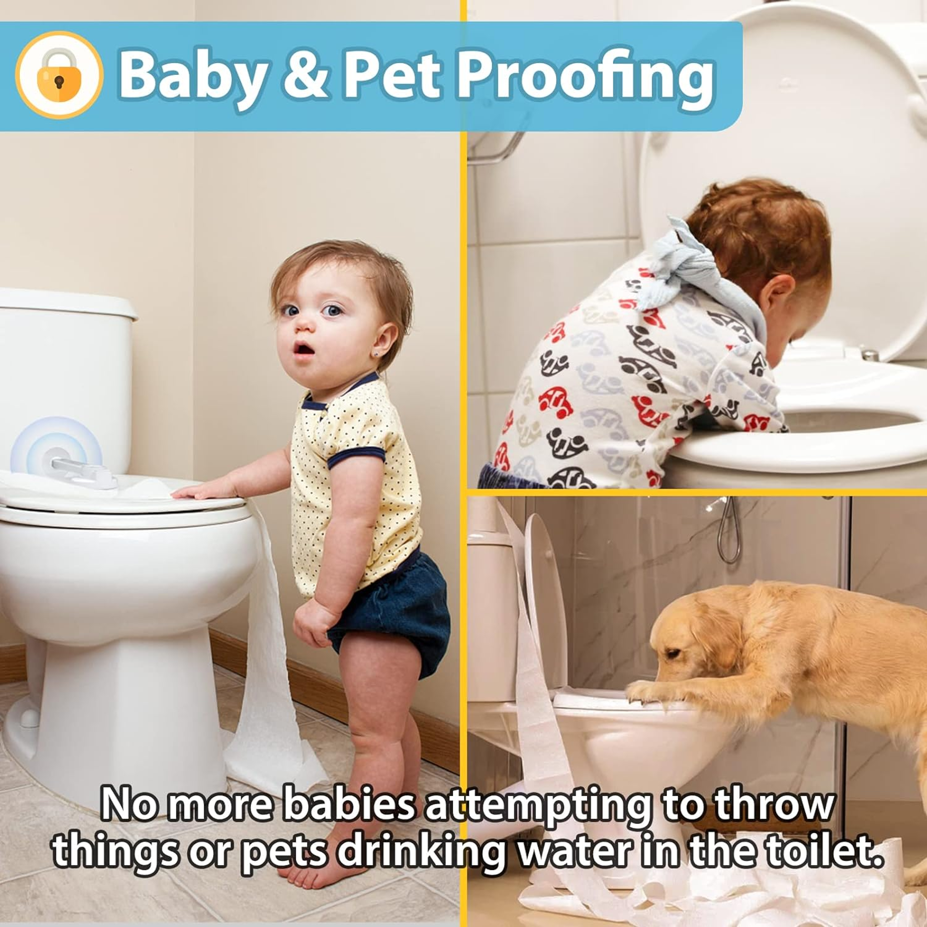 Child Safety Toilet Lock Baby Proof Toilet Lid Lock for Kids and Pets – view 6
