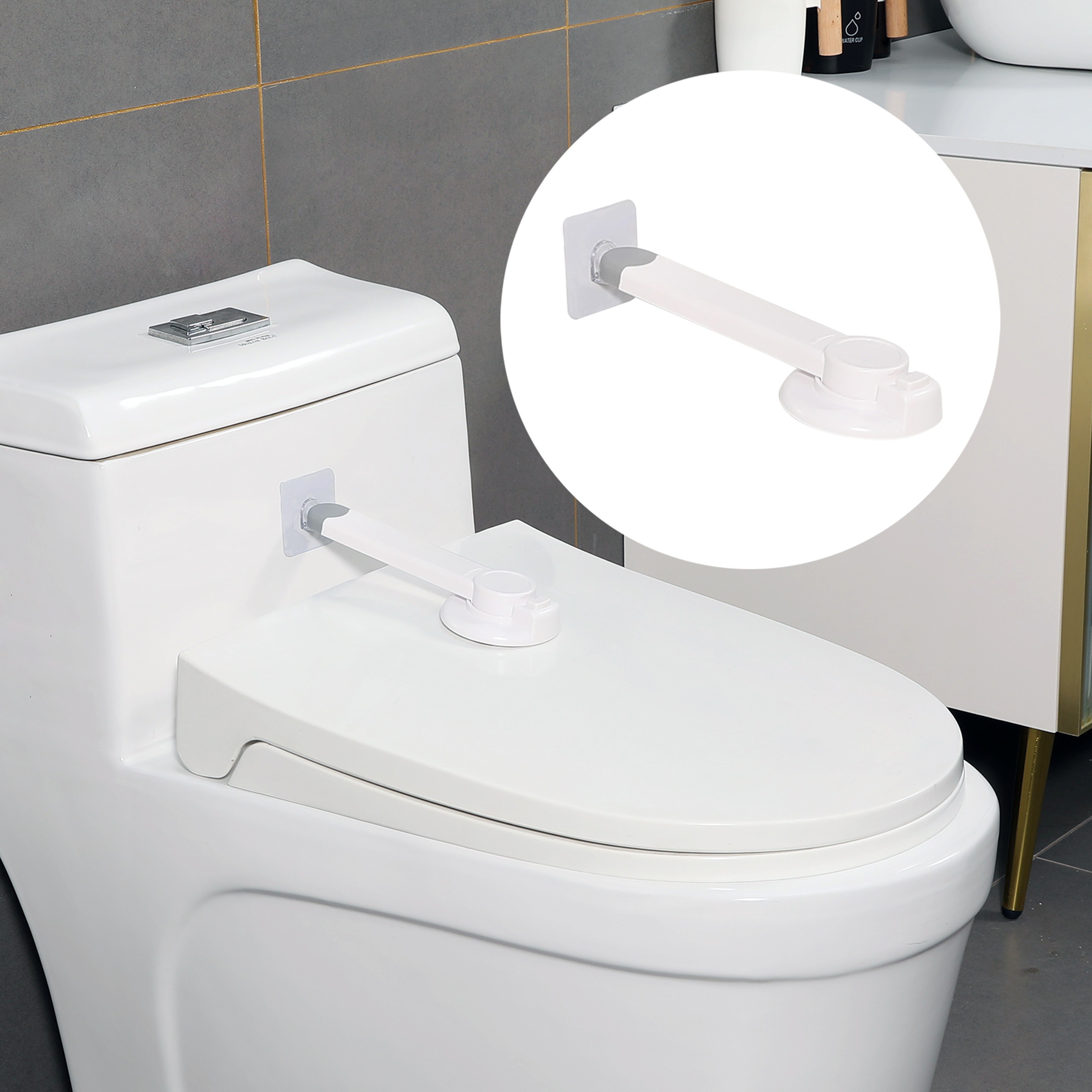 Child Safety Toilet Lock Baby Proof Toilet Lid Lock for Kids and Pets – view 7