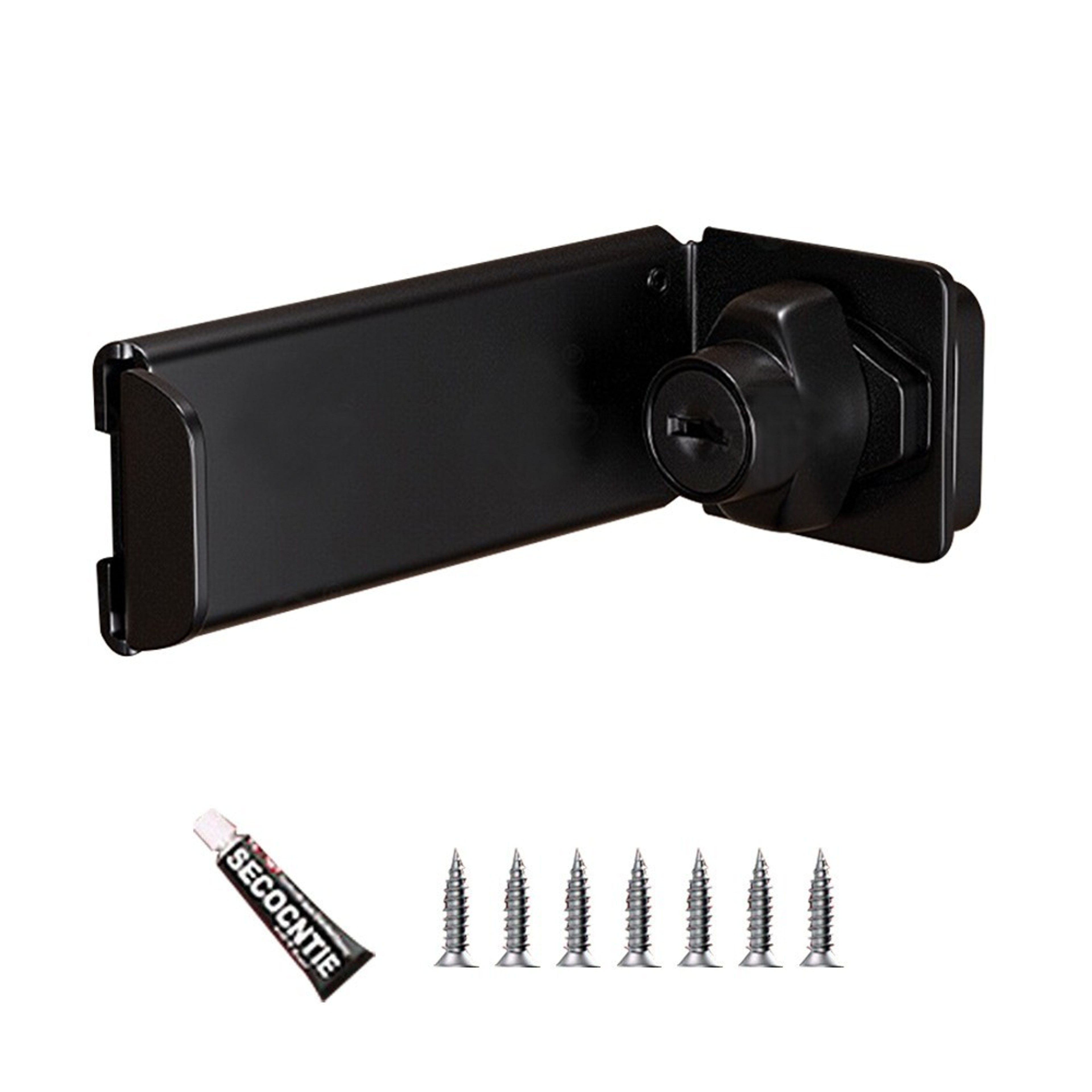 New Stainless Steel Door Clasp Lock 90 Degree Antitheft Padlock Hasp Burglarproof Right Angle Gate  8