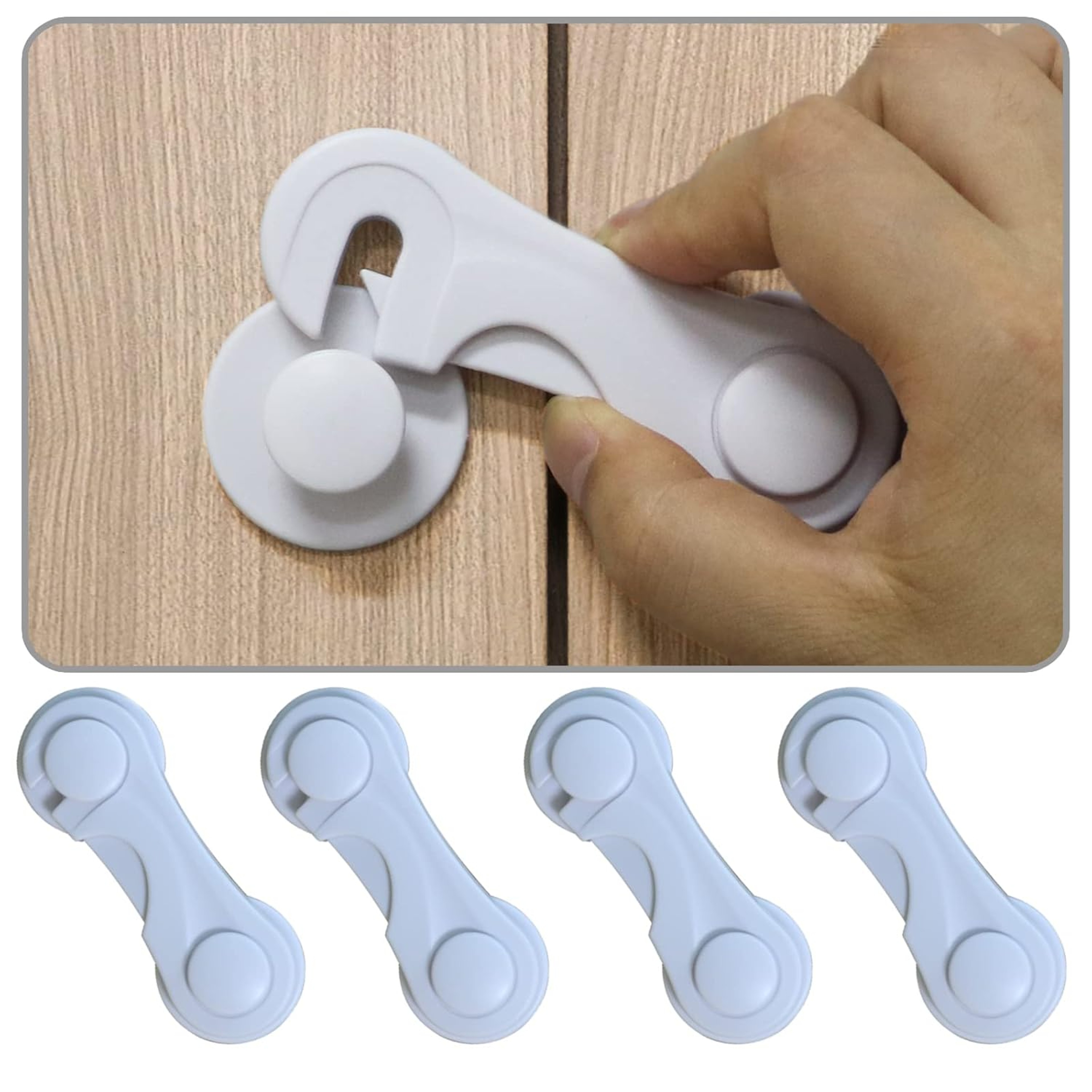 Baby Proof Cabinet Locks Adhesive Child Safety Latches 0