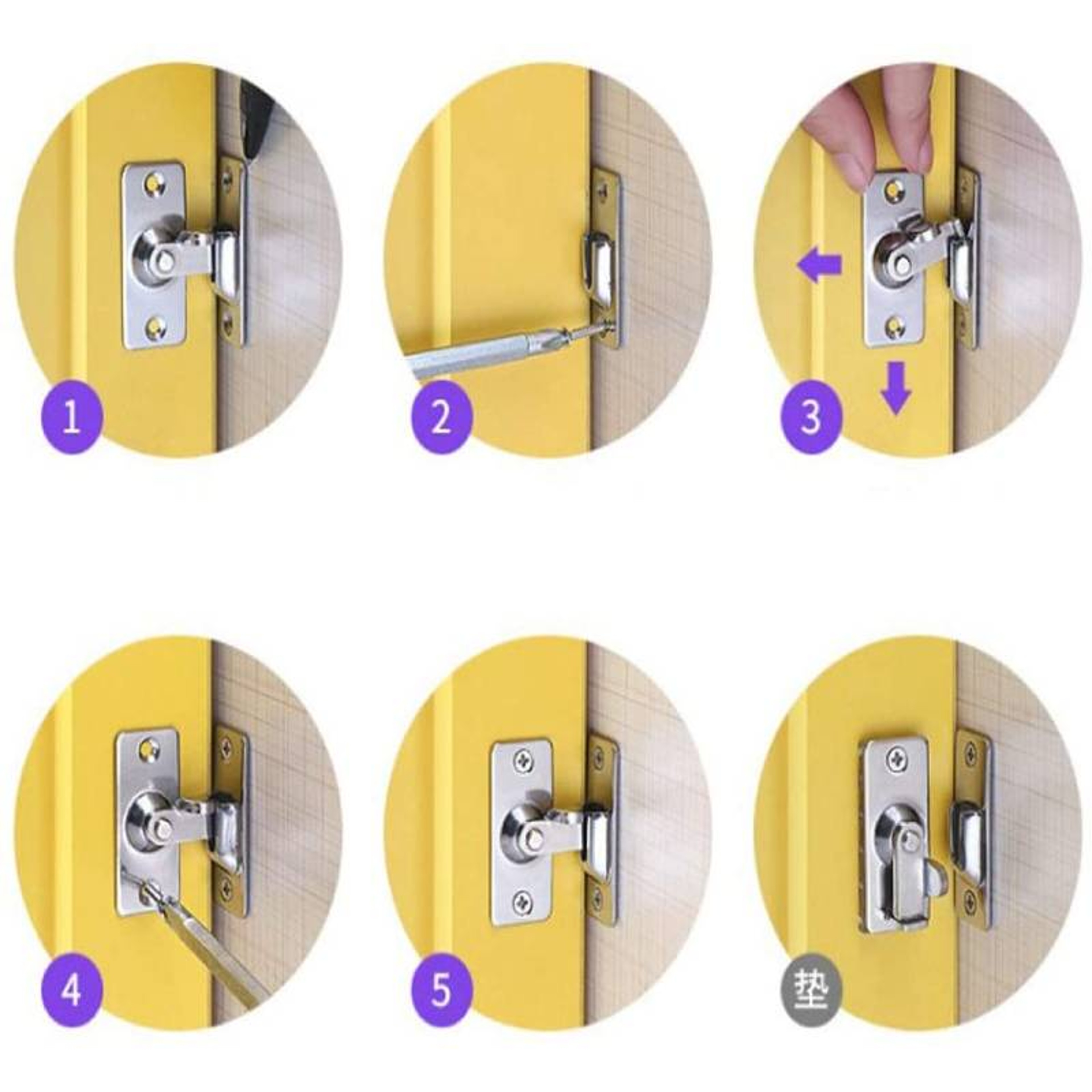 Stainless Steel Barn Door Lock Right Angle Sliding Door Latch 3