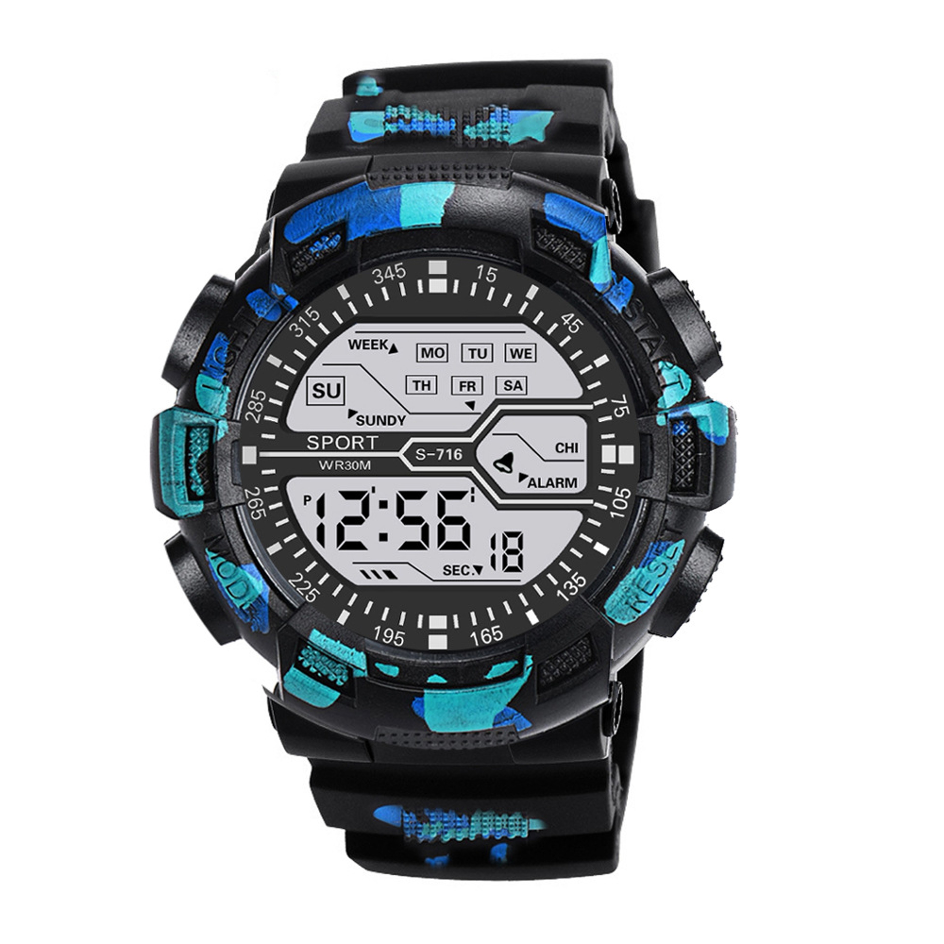 Mens Waterproof Digital Sports Watch With Luminous Display 1