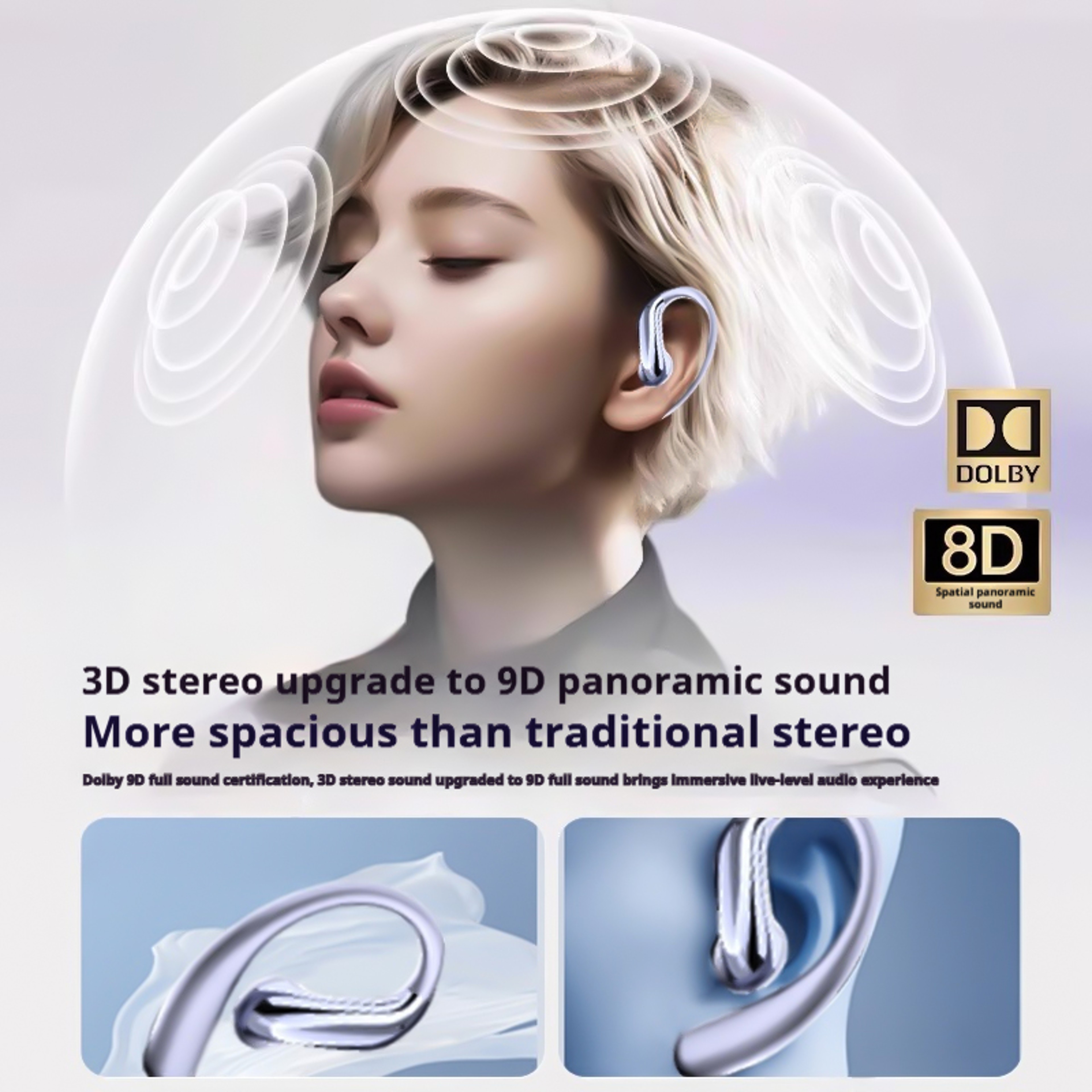 Bluetooth Ear Hook True Wireless Earbuds With Mic 5