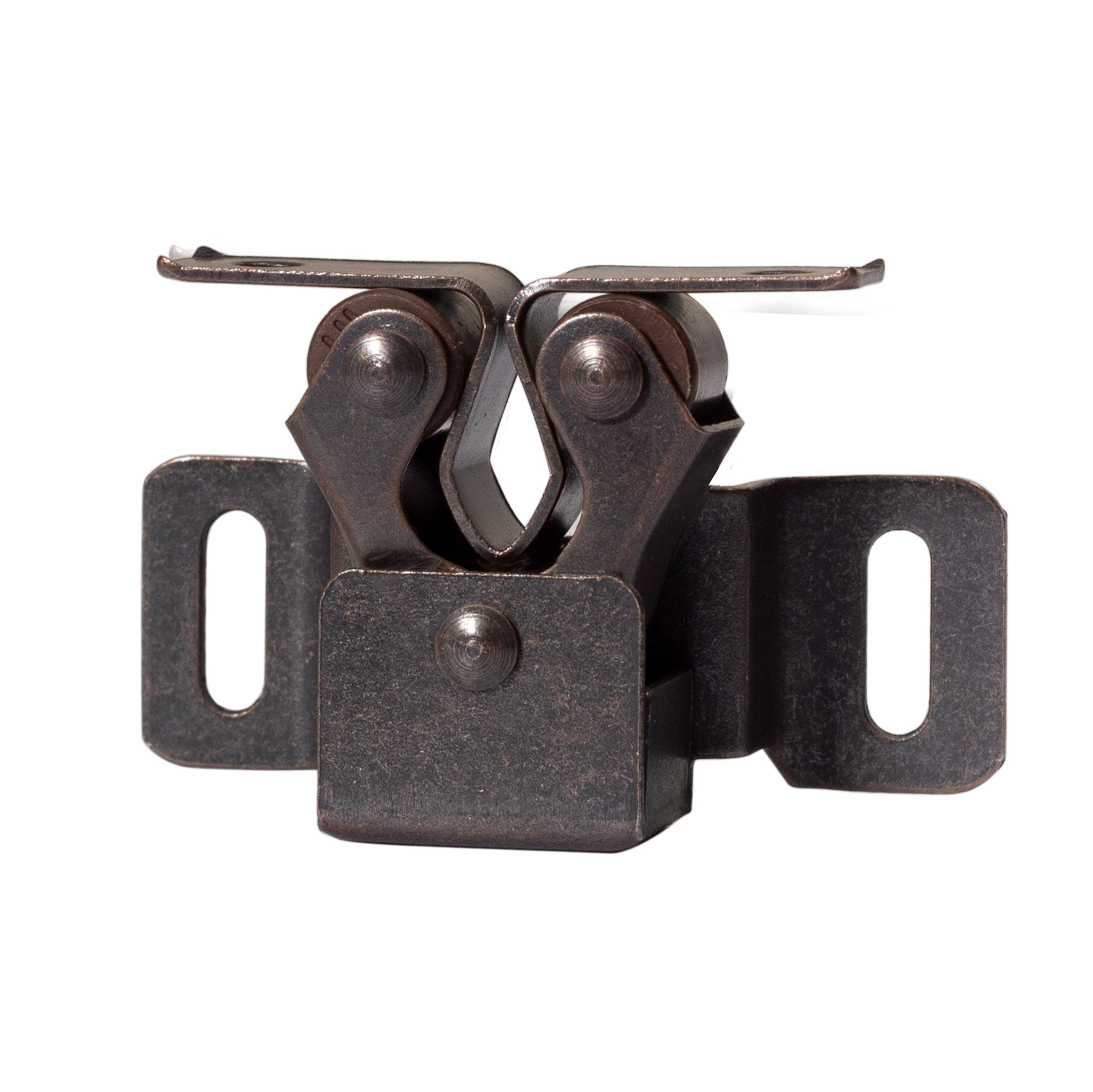 Antique Copper Furniture Door Stoppers Twin Roller Cabinet Latch With Striker  Screws 3
