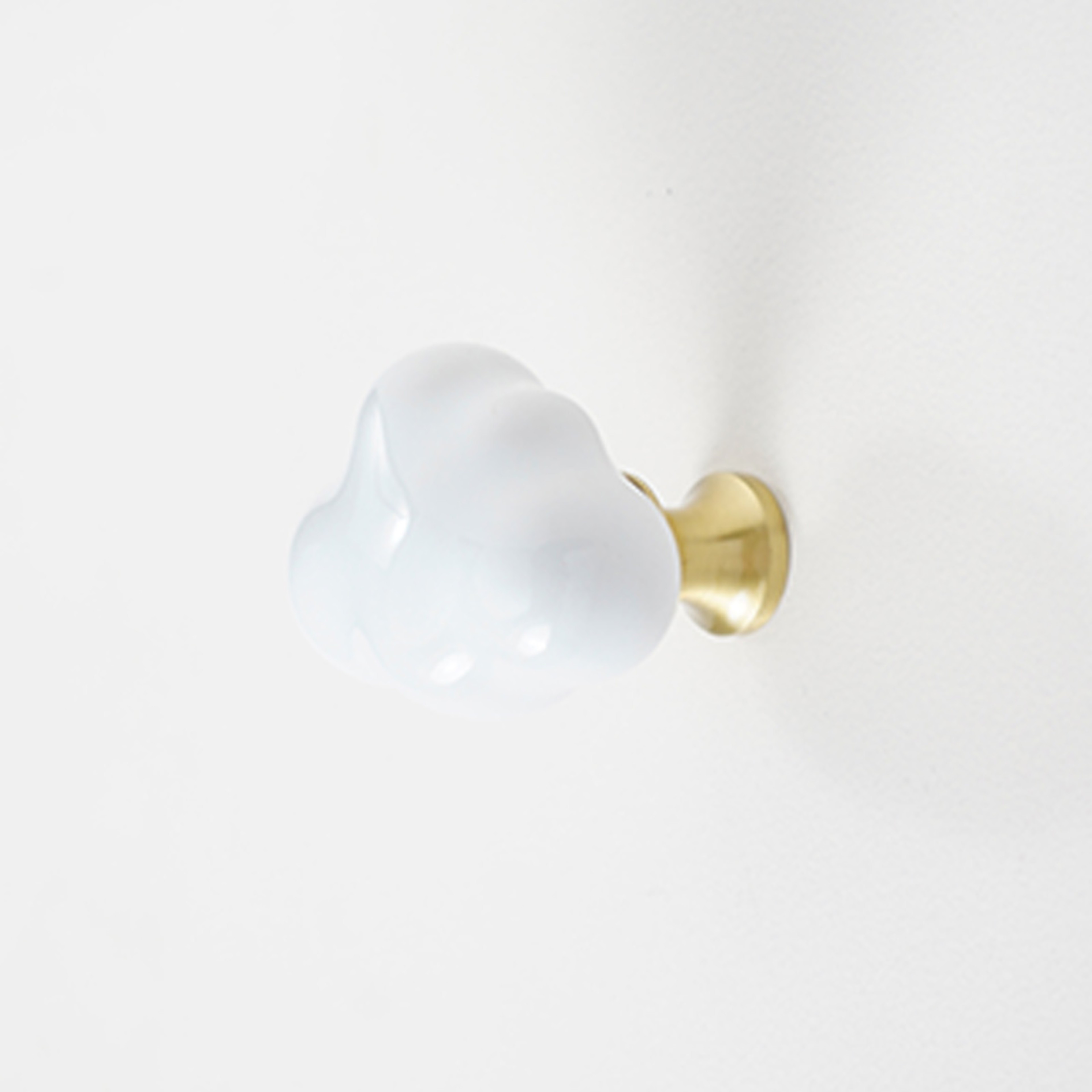 Ceramic  Brass Cloud Cabinet Knob Decorative Drawer Pull For Kids Room Wardrobe Door With Screw 8