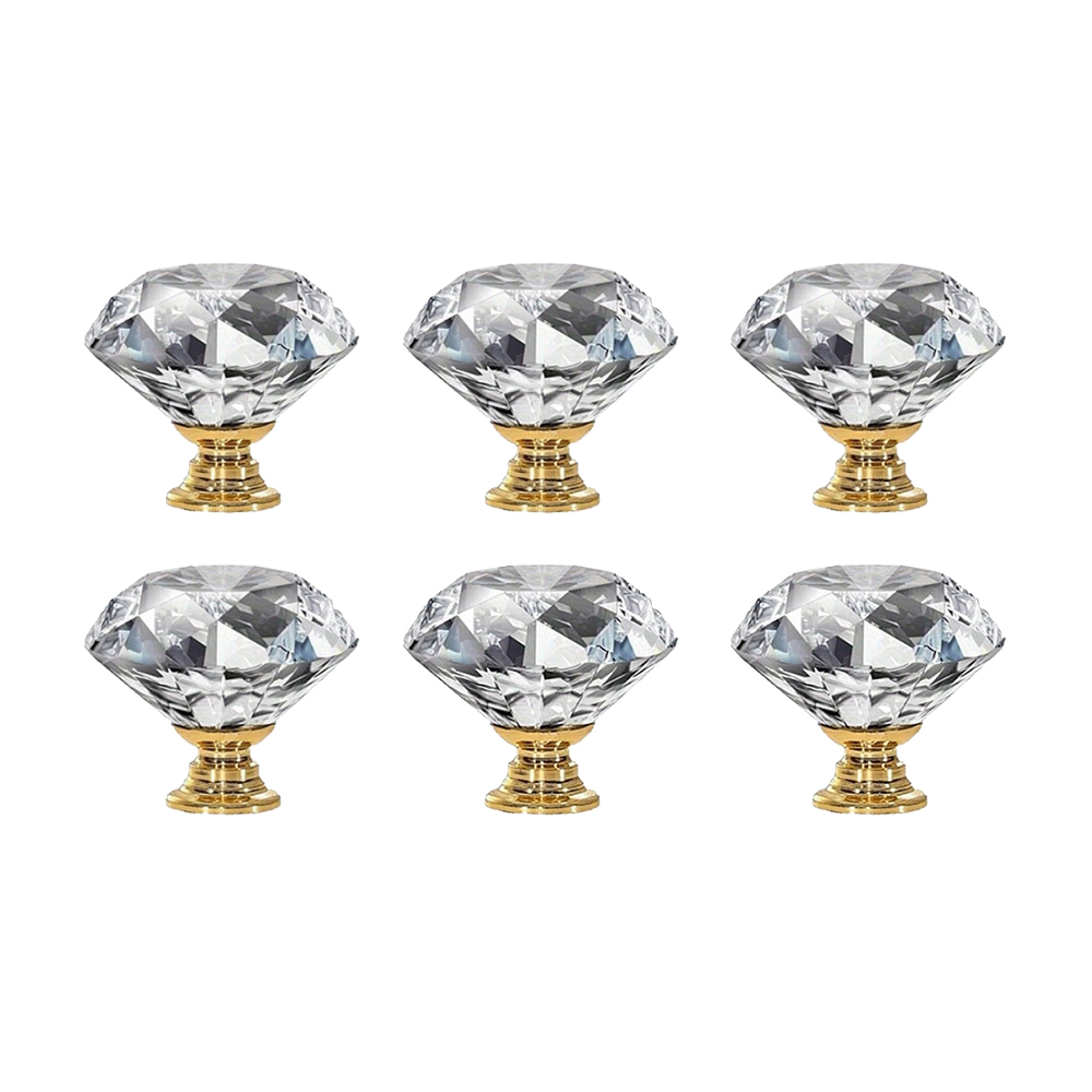 Crystal Glass Cabinet Knobs Diamond Drawer Handles 5