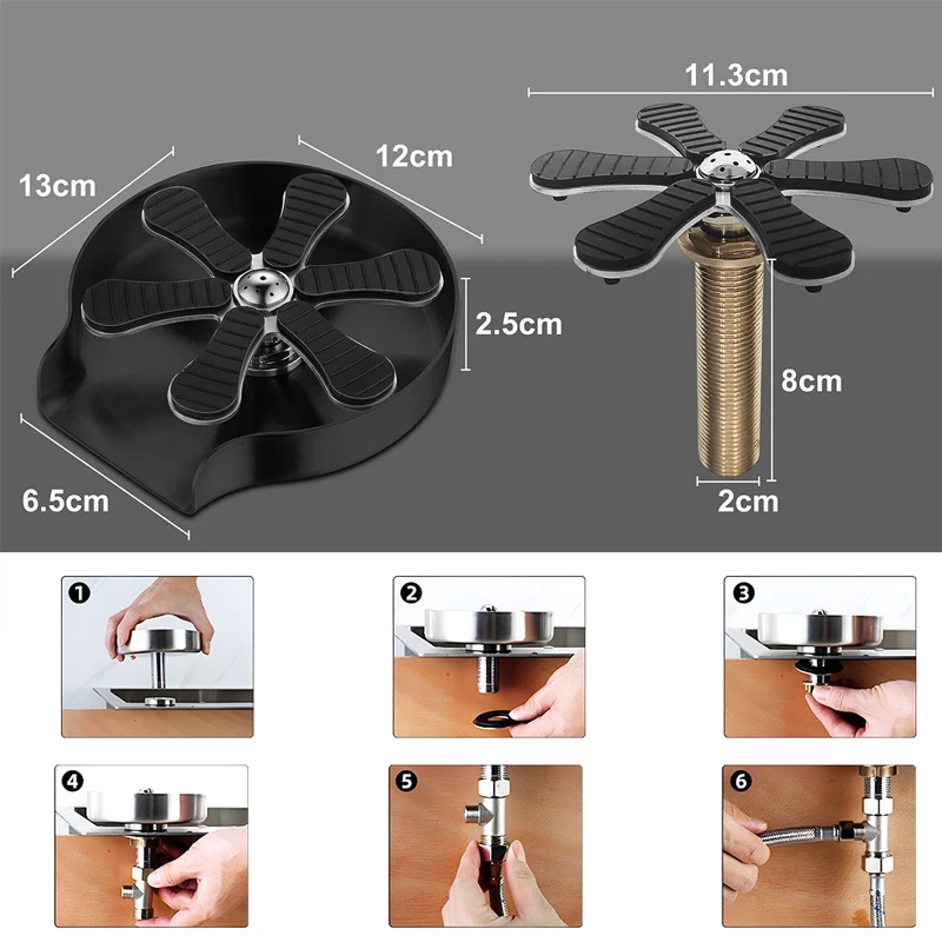 High Pressure Glass Rinser Cup Washer For Kitchen Sink 4