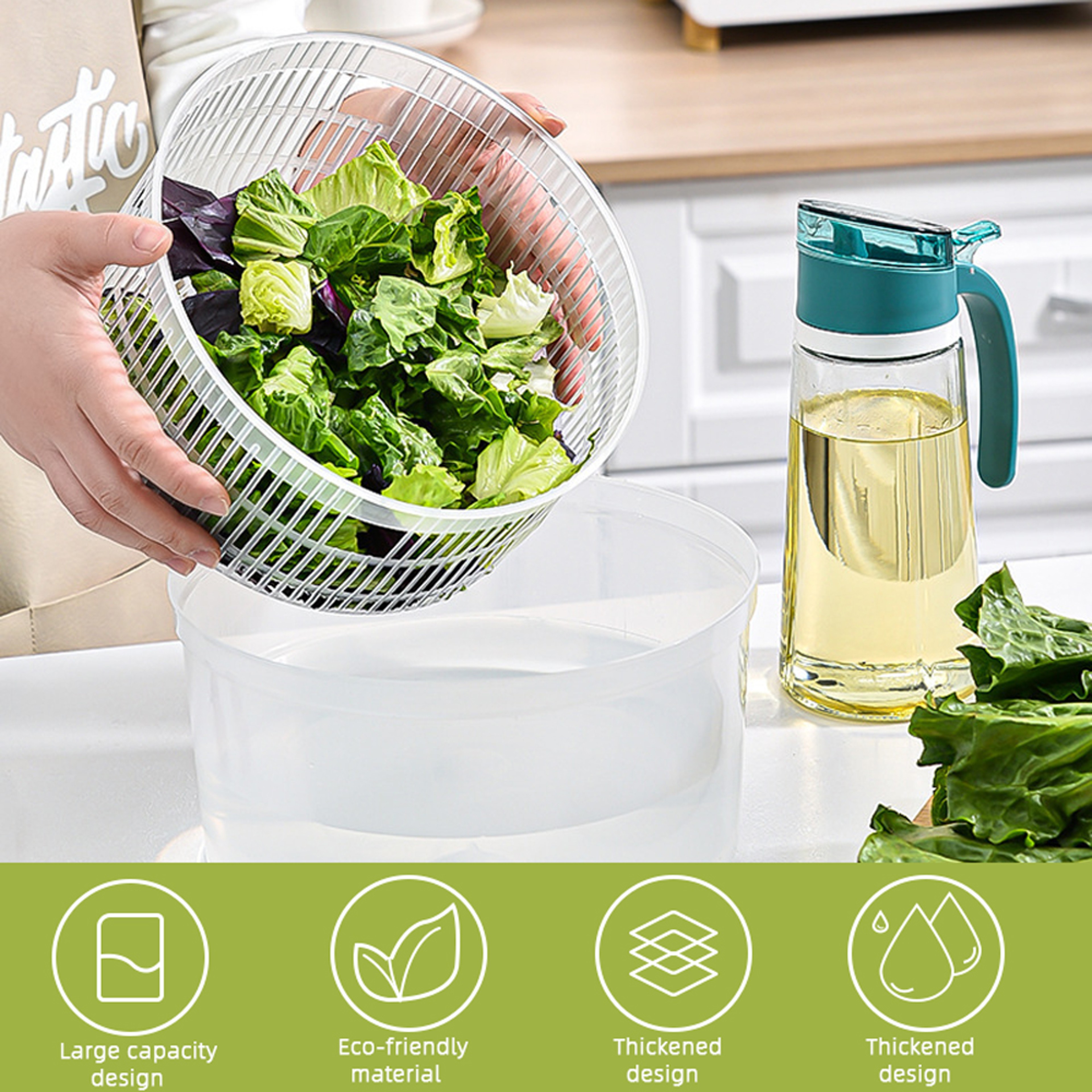 Manual Vegetable Dehydrator  Salad Spinner Hand Crank Fruit Drain Basket For Quick Kitchen Drying 1