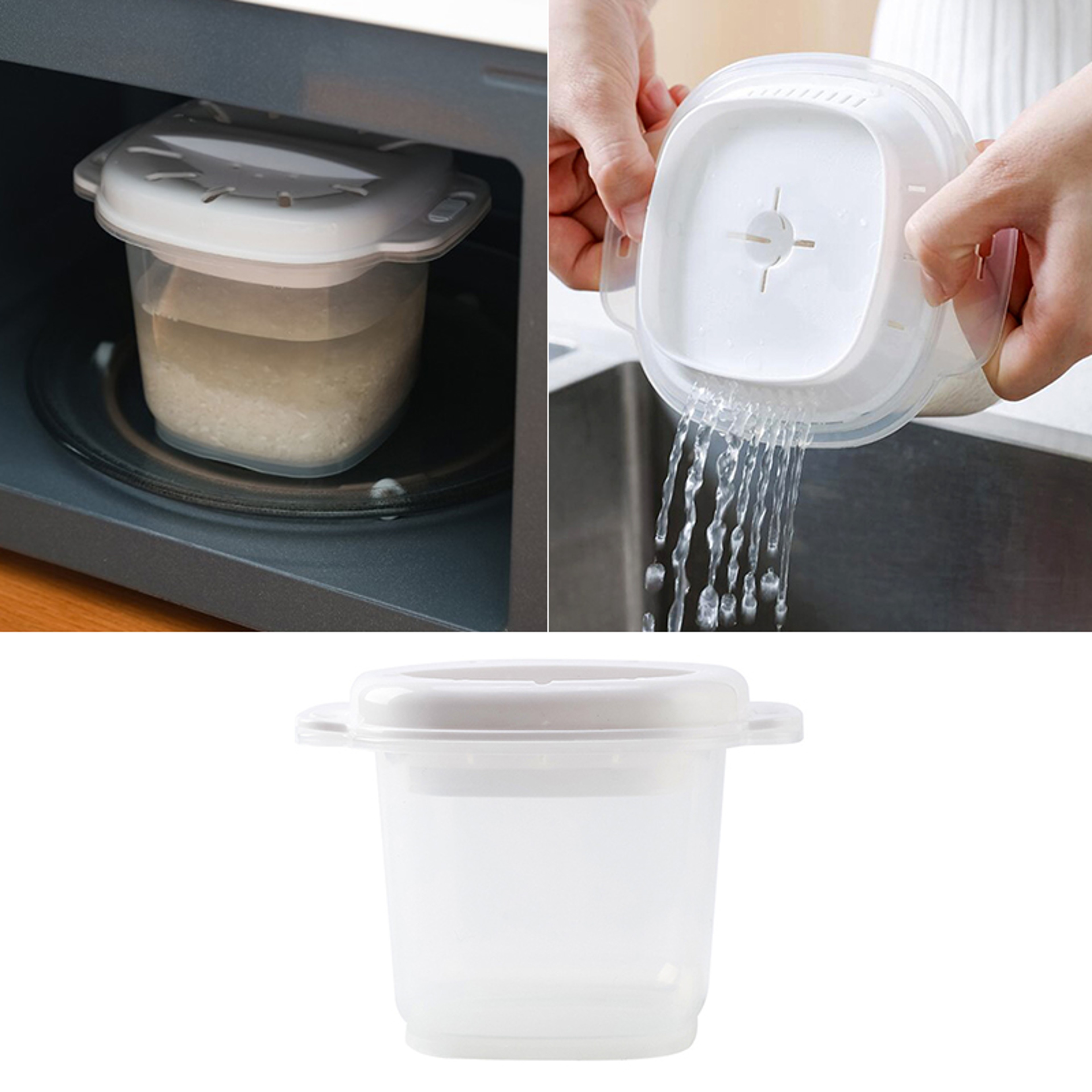 Microwave Rice Cooker Steamer Bento Lunch Box – view 1