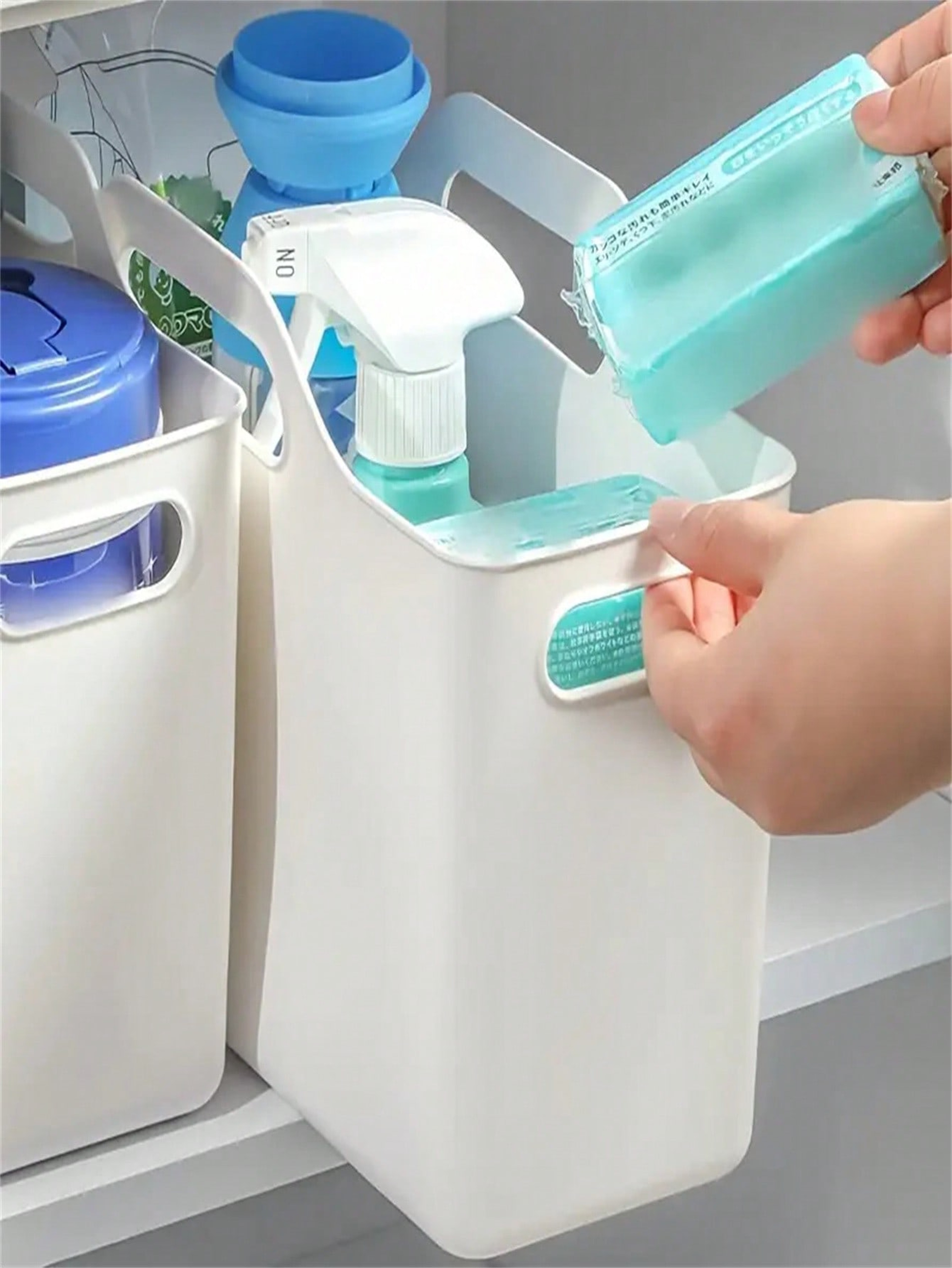 Under Sink Cleaning Supplies Organizer Basket For Home Storage 4