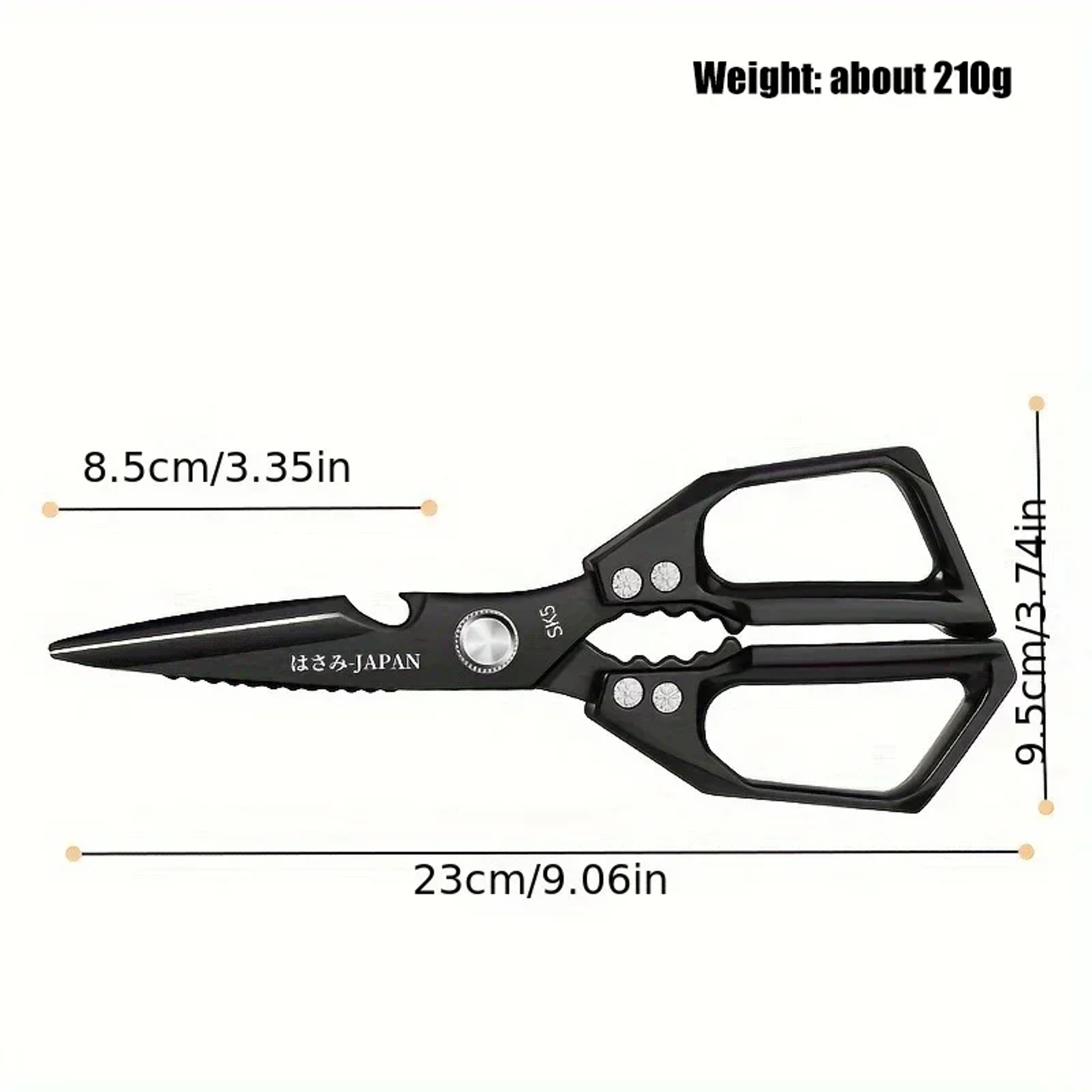 Heavy Duty Multifunctional Kitchen Scissors Chicken Bone & Kitchen Shears with Bottle Opener & Scraper – view 7