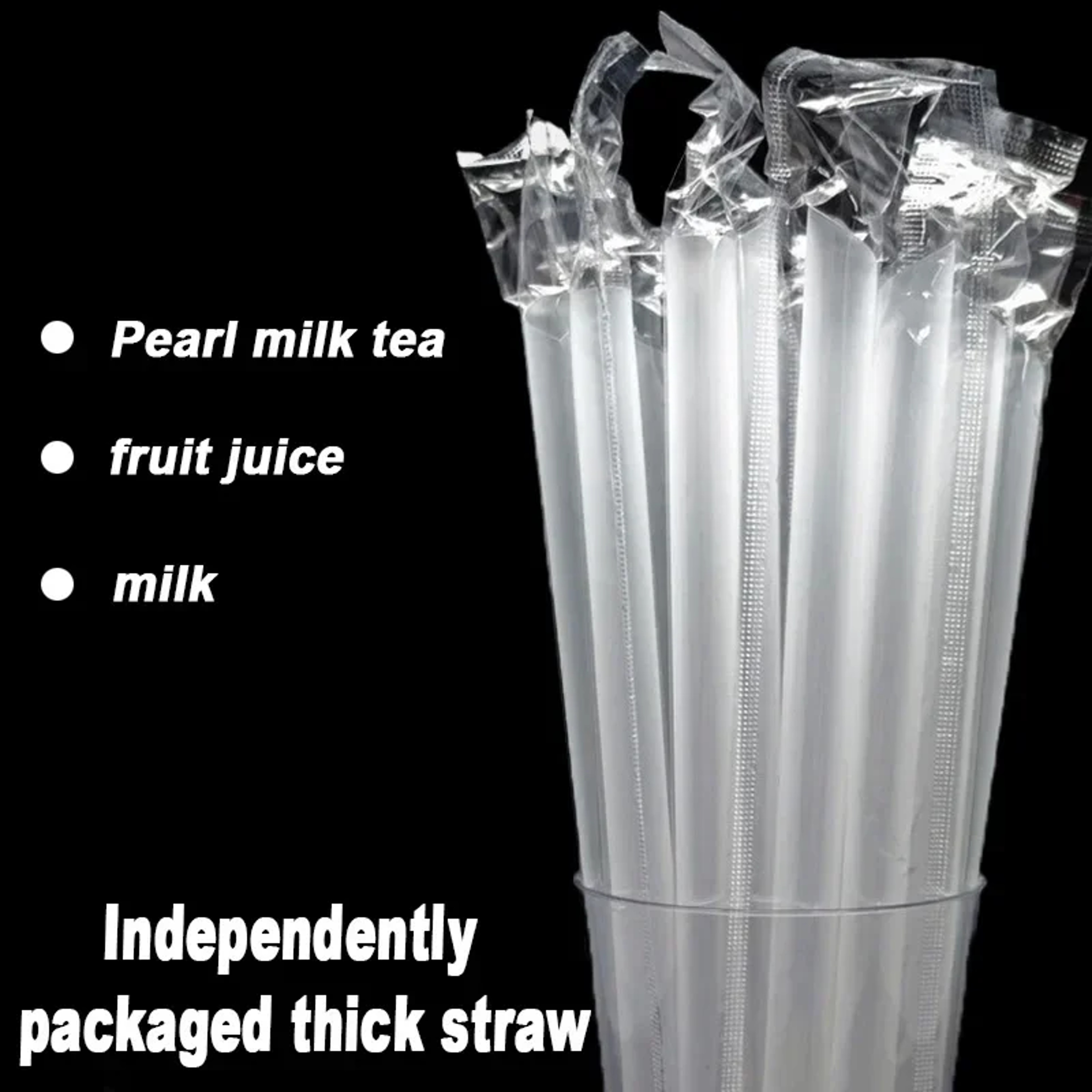 Individually Wrapped Clear Disposable Straws For Smoothies Milk Tea And Iced Coffee 3