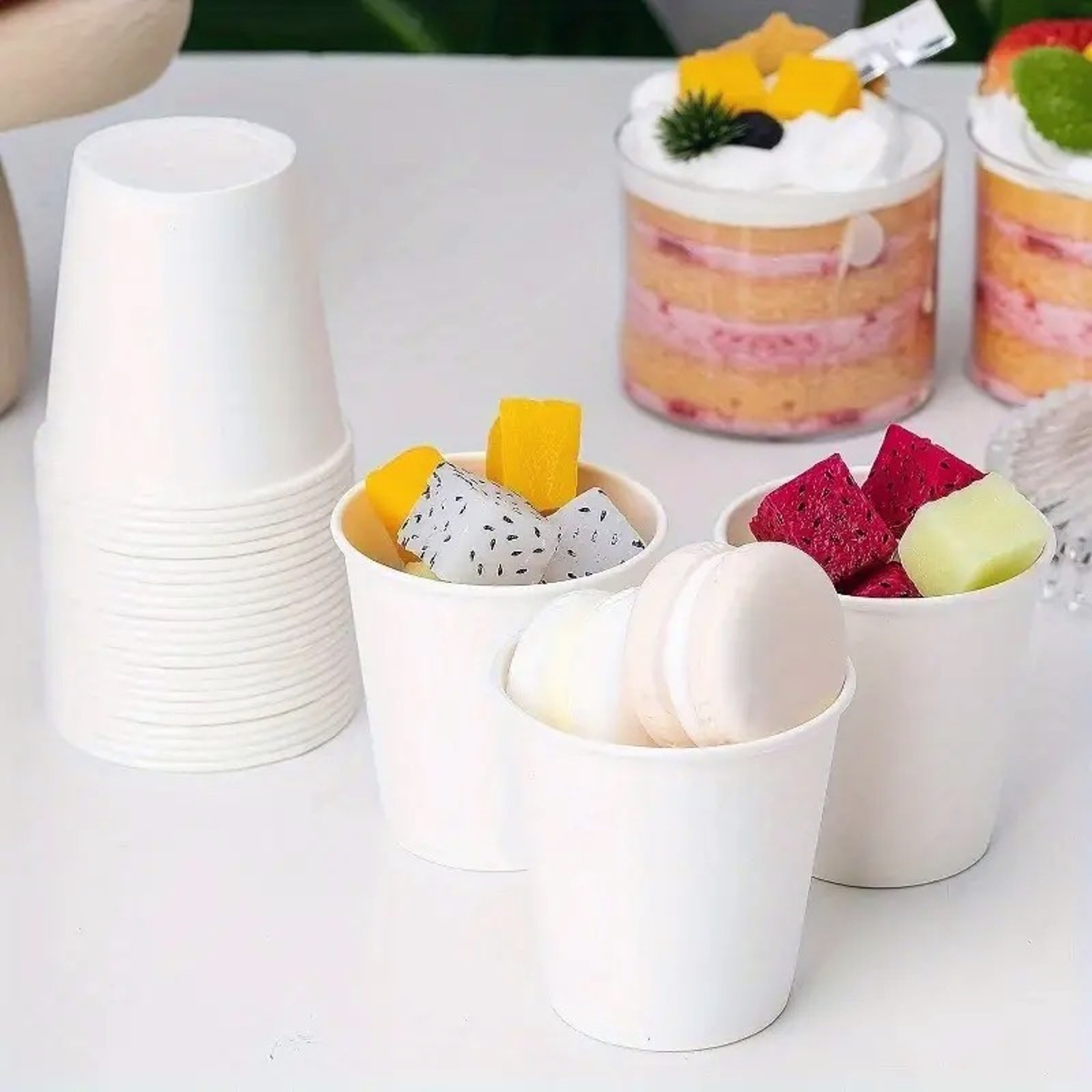 White Paper Cups Durable Disposable Paper Cups for Juice, Coffee & Drinks – view 5