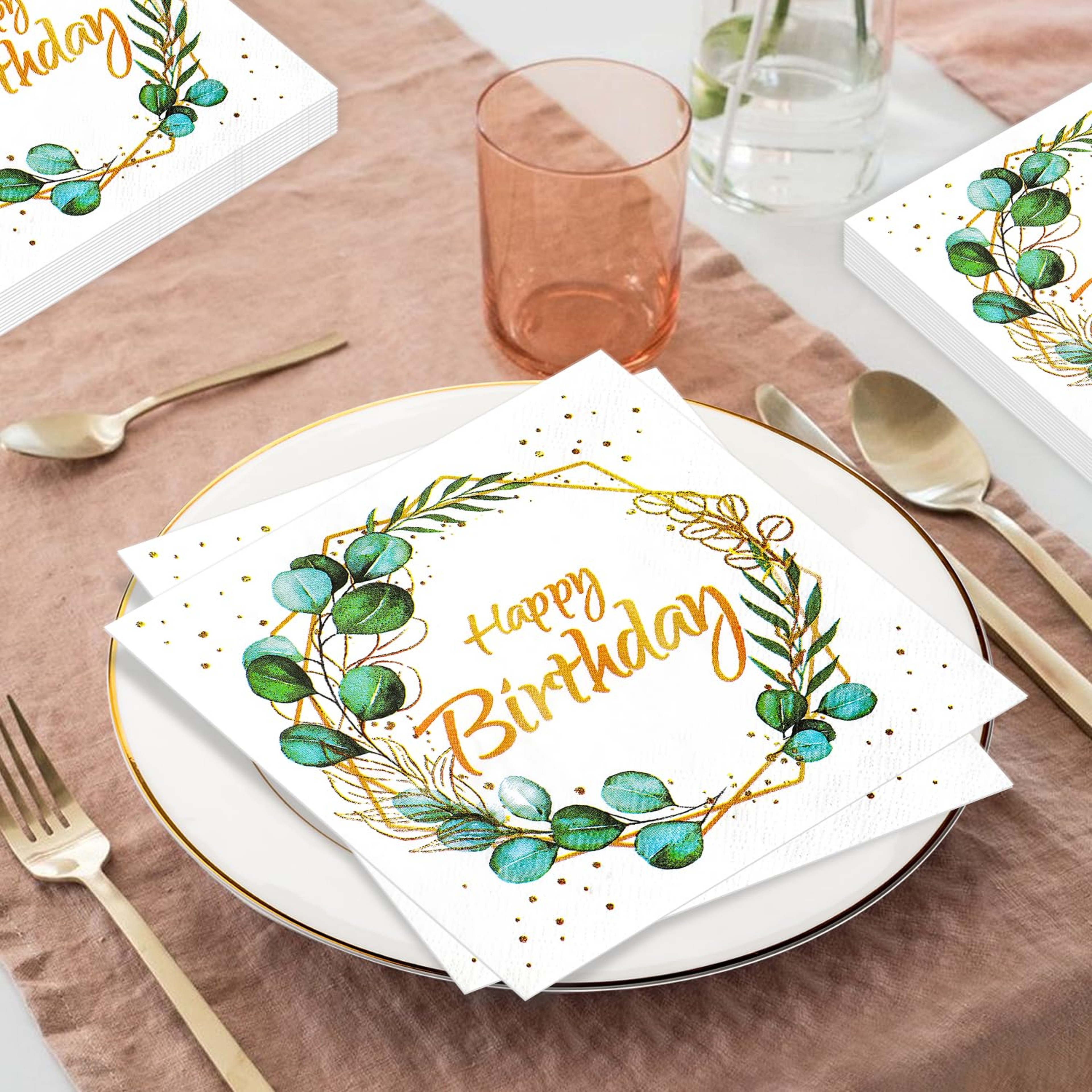 Green Eucalyptus Party Paper Napkins Nature Themed Gender Reveal Party Supplies – view 6