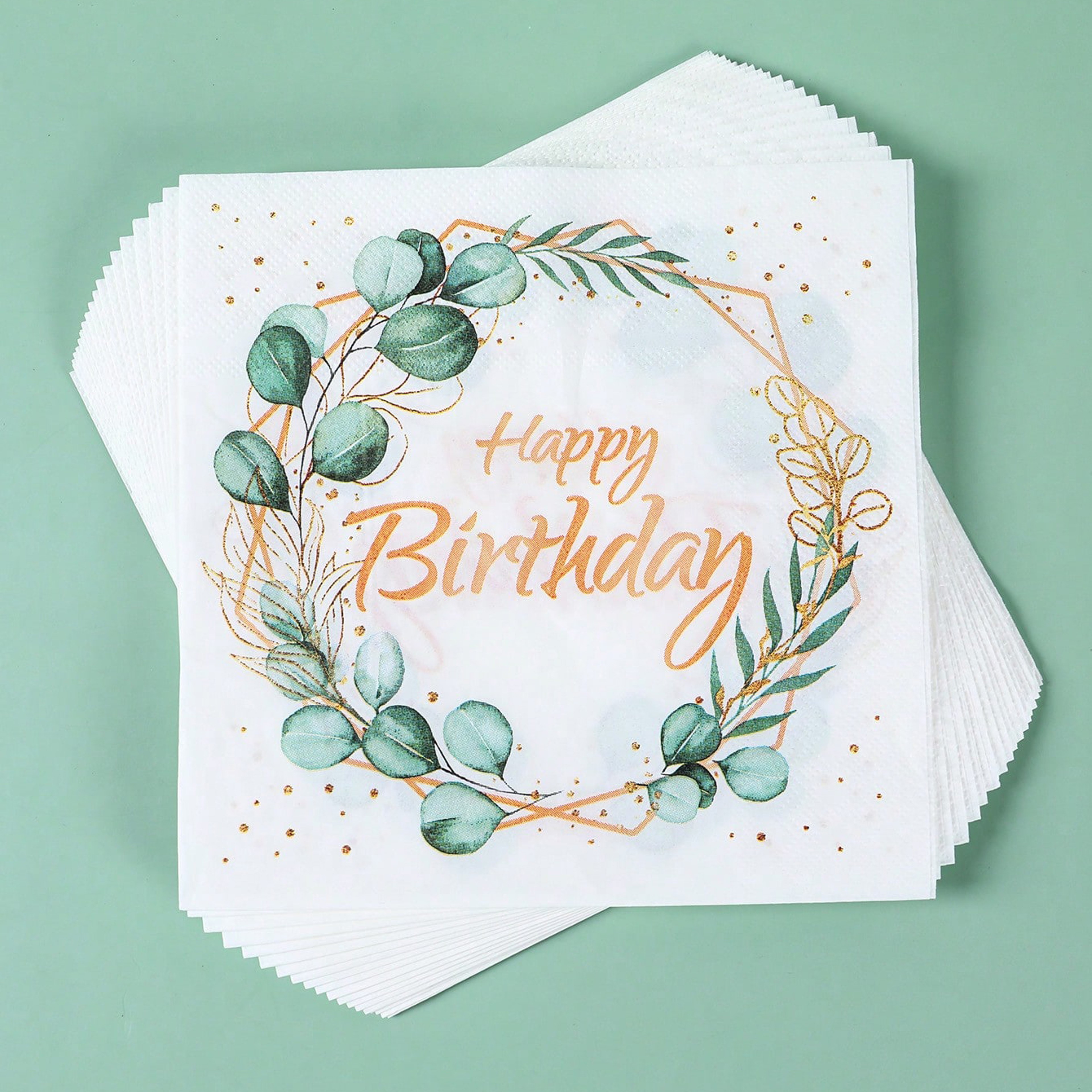 Green Eucalyptus Party Paper Napkins Nature Themed Gender Reveal Party Supplies – view 7