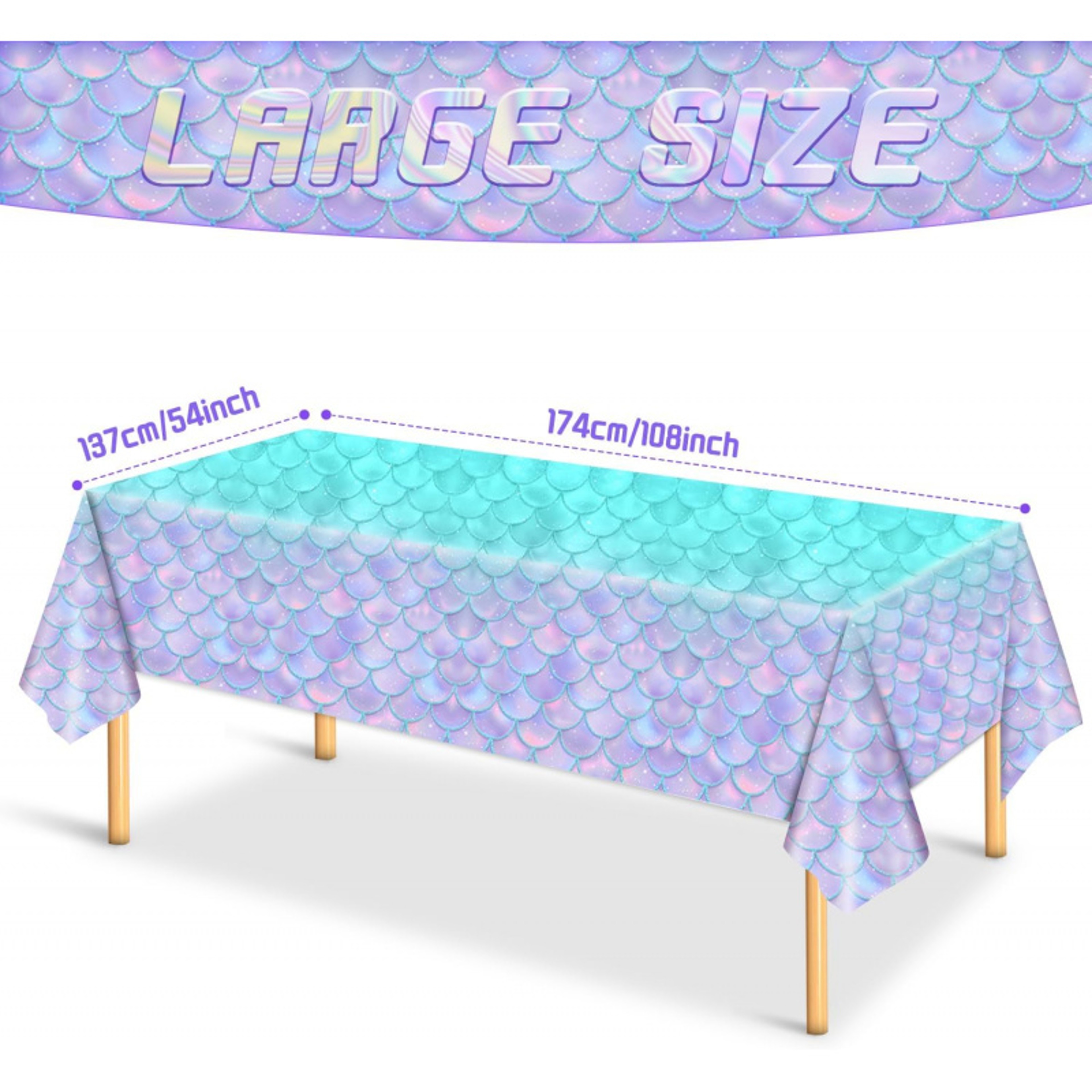 Mermaid Tablecloth For Girls Birthday And Baby Shower Party Decor 5