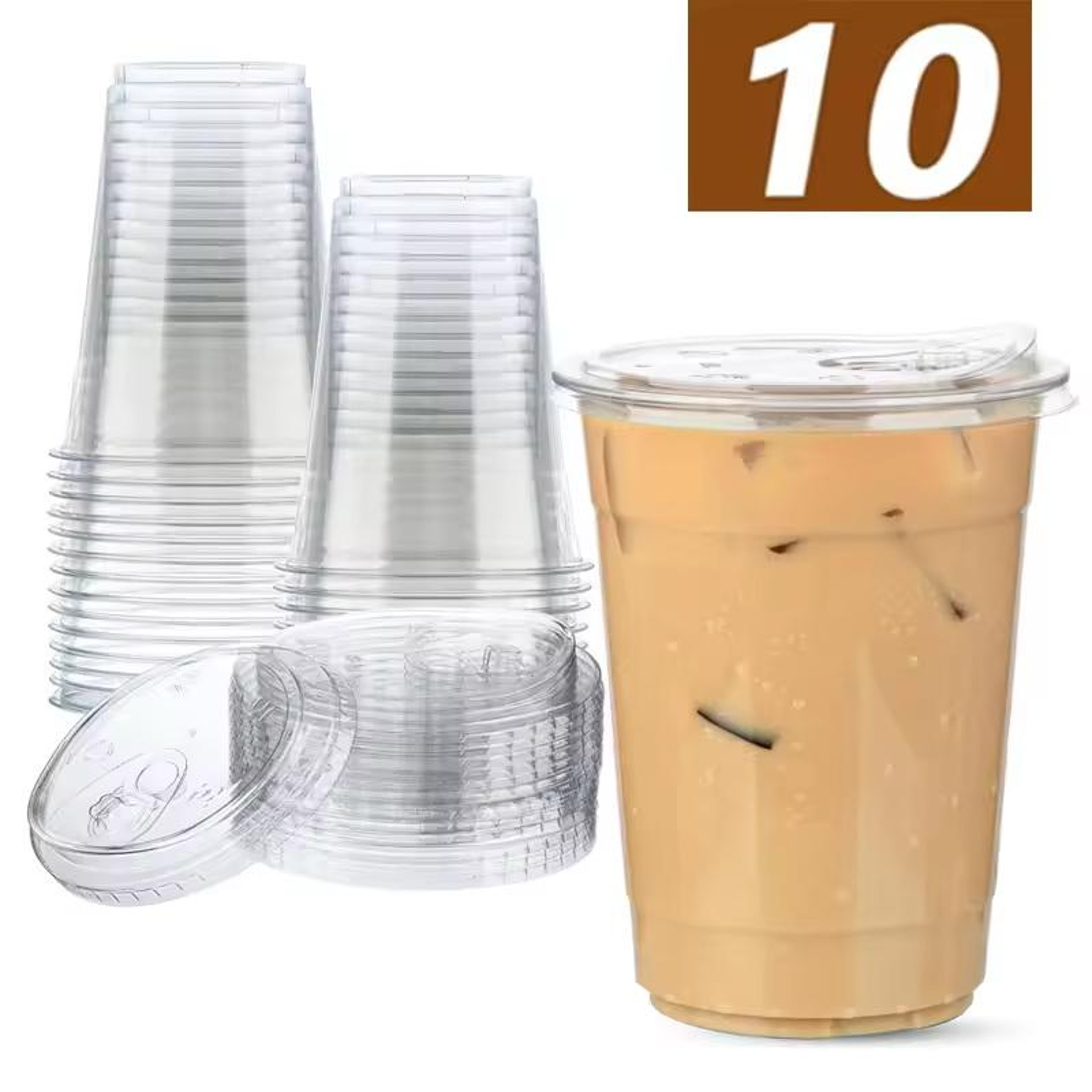 Disposable Cups For Iced Coffee Bubble Tea  Leak Proof Cold Drinks 1