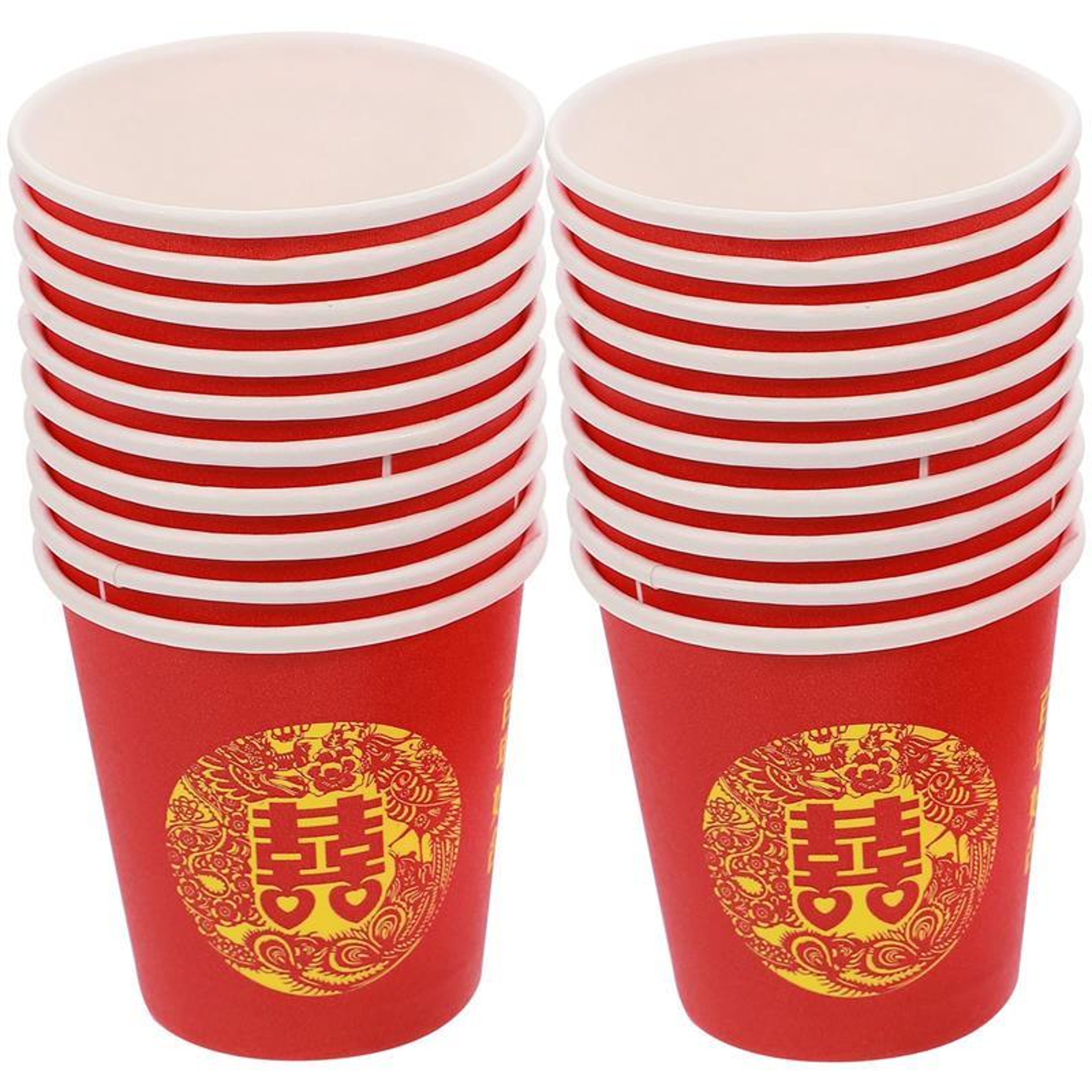 Premium Red Wedding Paper Cups Tea Ceremony & Double Happiness Disposable Cups – view 7