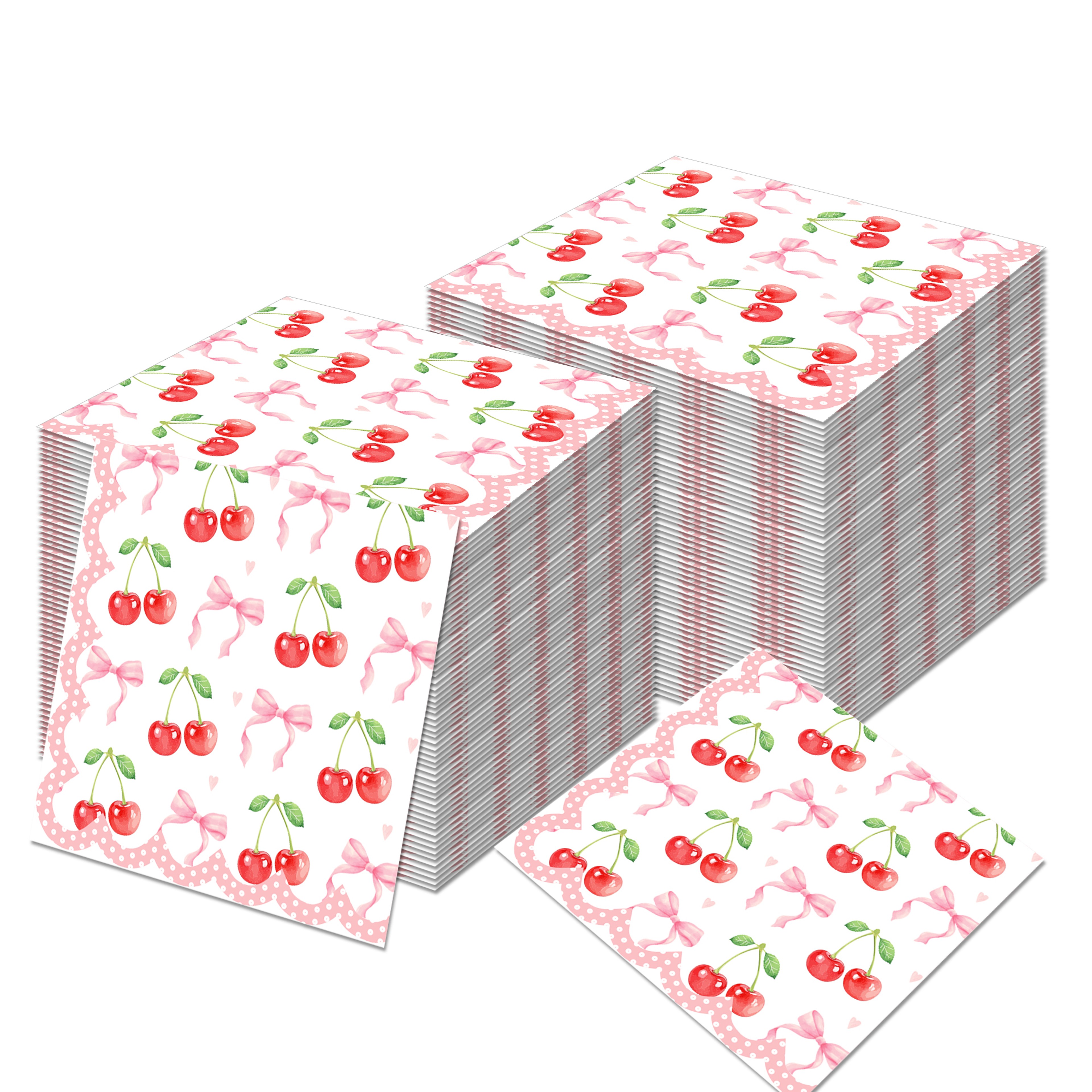 Pink Cherry Disposable Guest Napkins for Wedding Bathroom and Party Decor – view 5