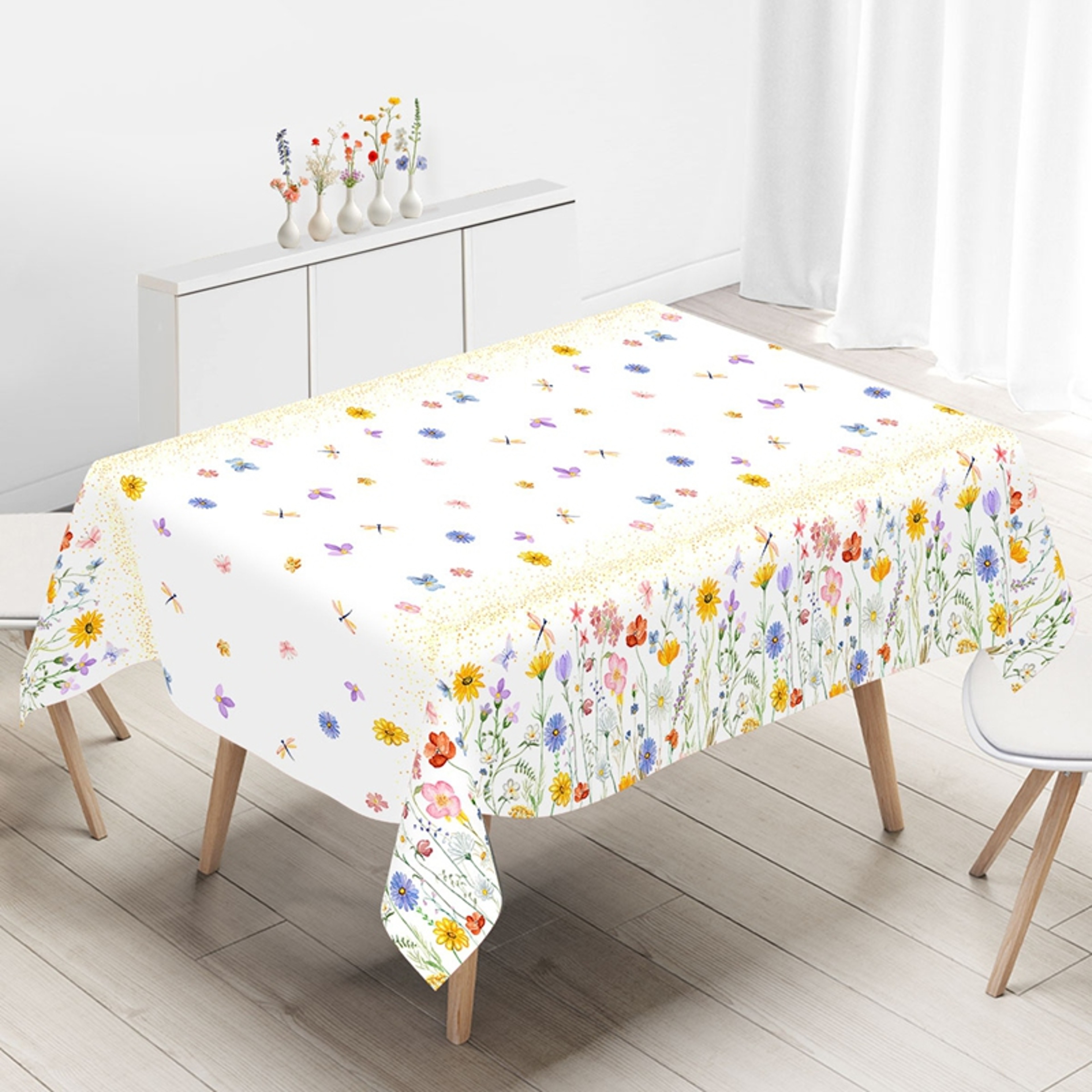 Spring Wildflower Plastic Tablecloth for Parties and Mothers Day Decor – view 2