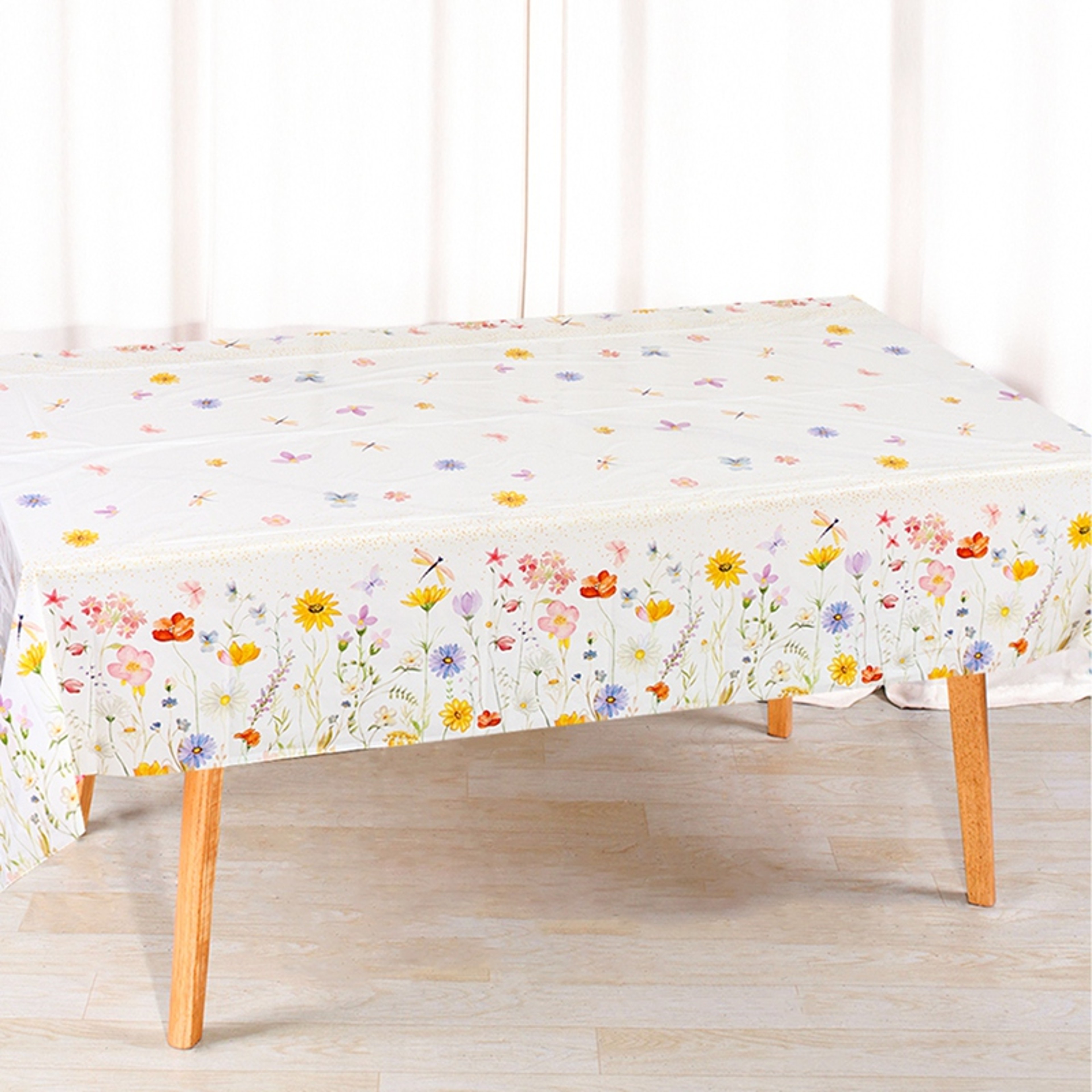Spring Wildflower Plastic Tablecloth for Parties and Mothers Day Decor – view 4
