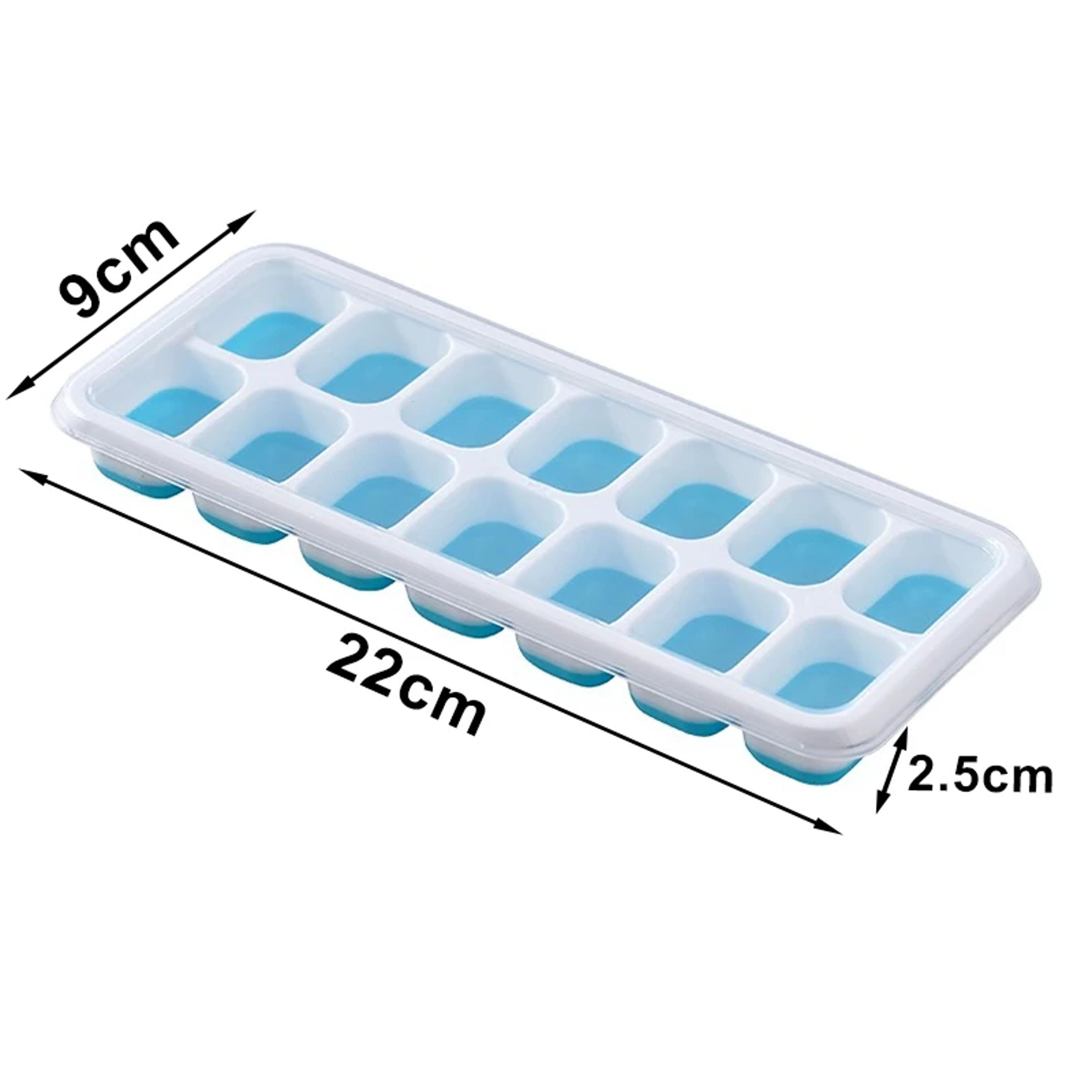Easy Release Silicone Ice Cube Tray With Lid Stackable Freezer Mold 5
