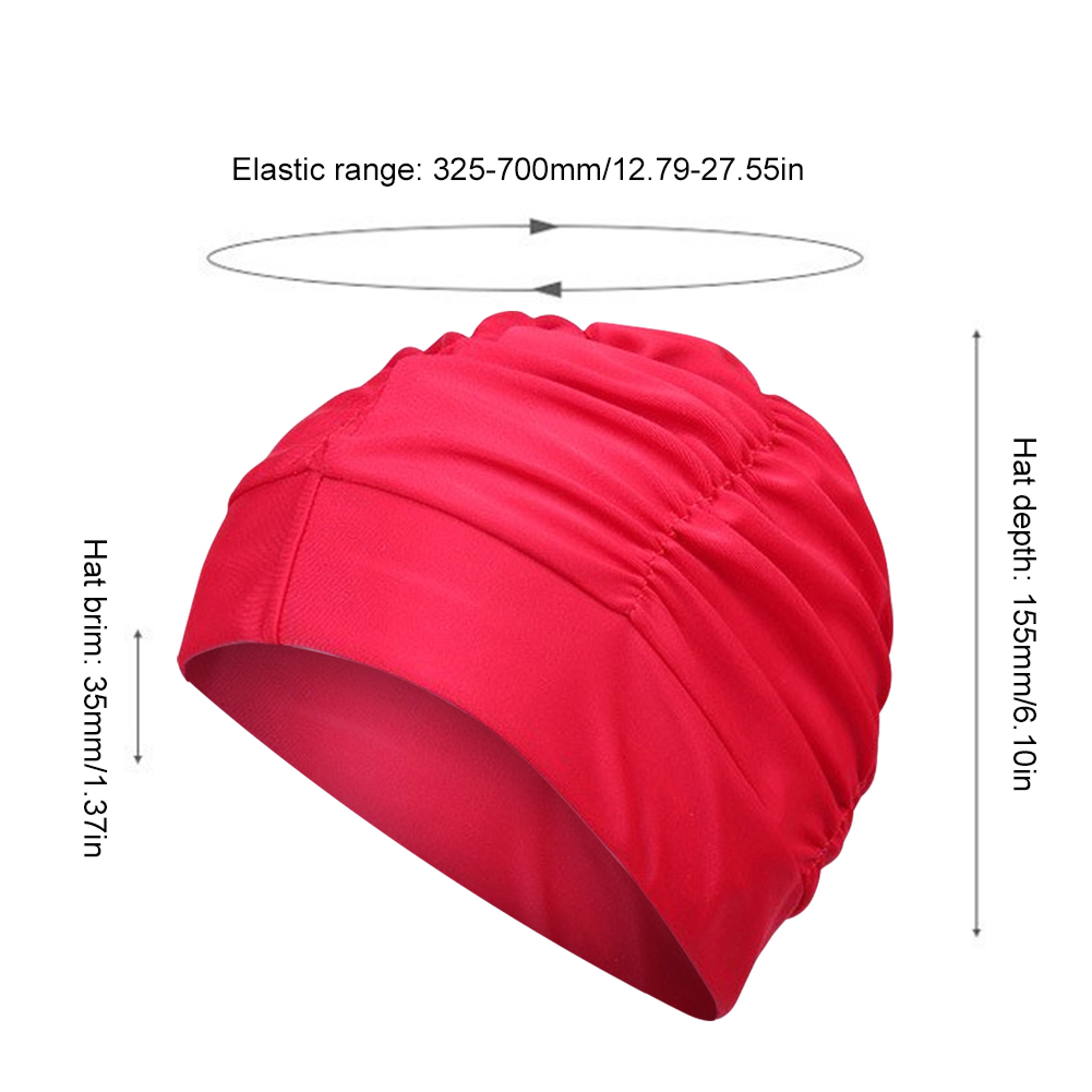 Womens Polyester Swim Cap For Long Hair With Ear Coverage 5