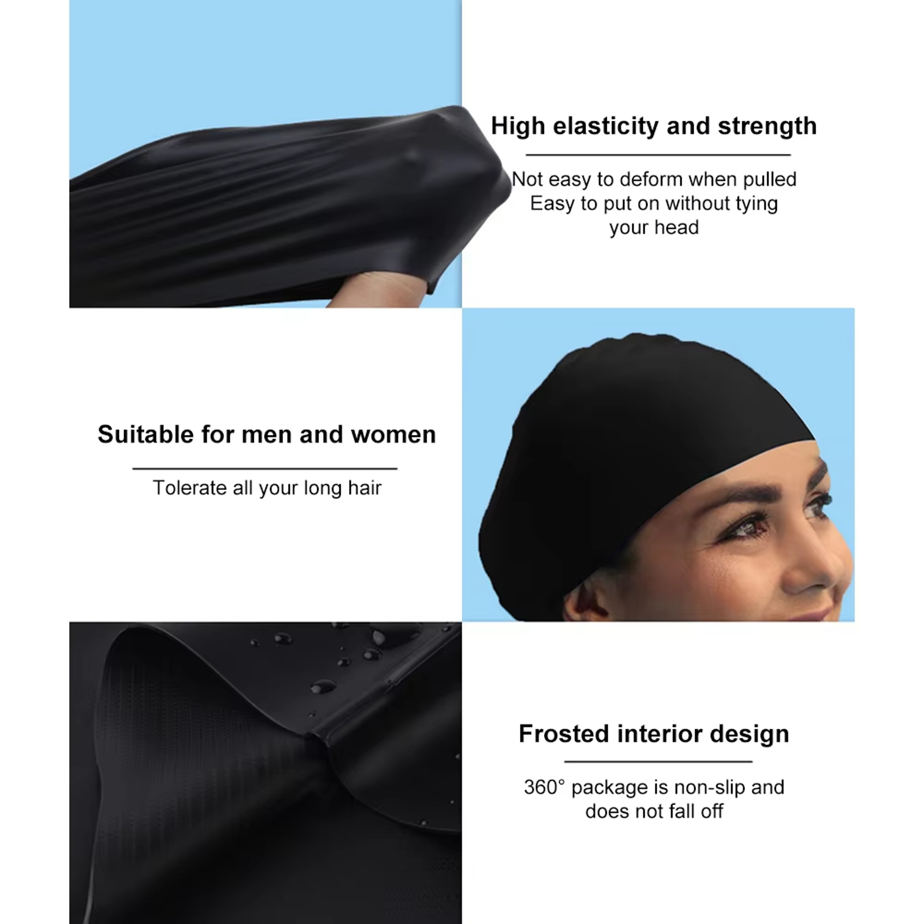 Extra Large Silicone Swim Cap For Long Hair Braids Locs And Curls 3
