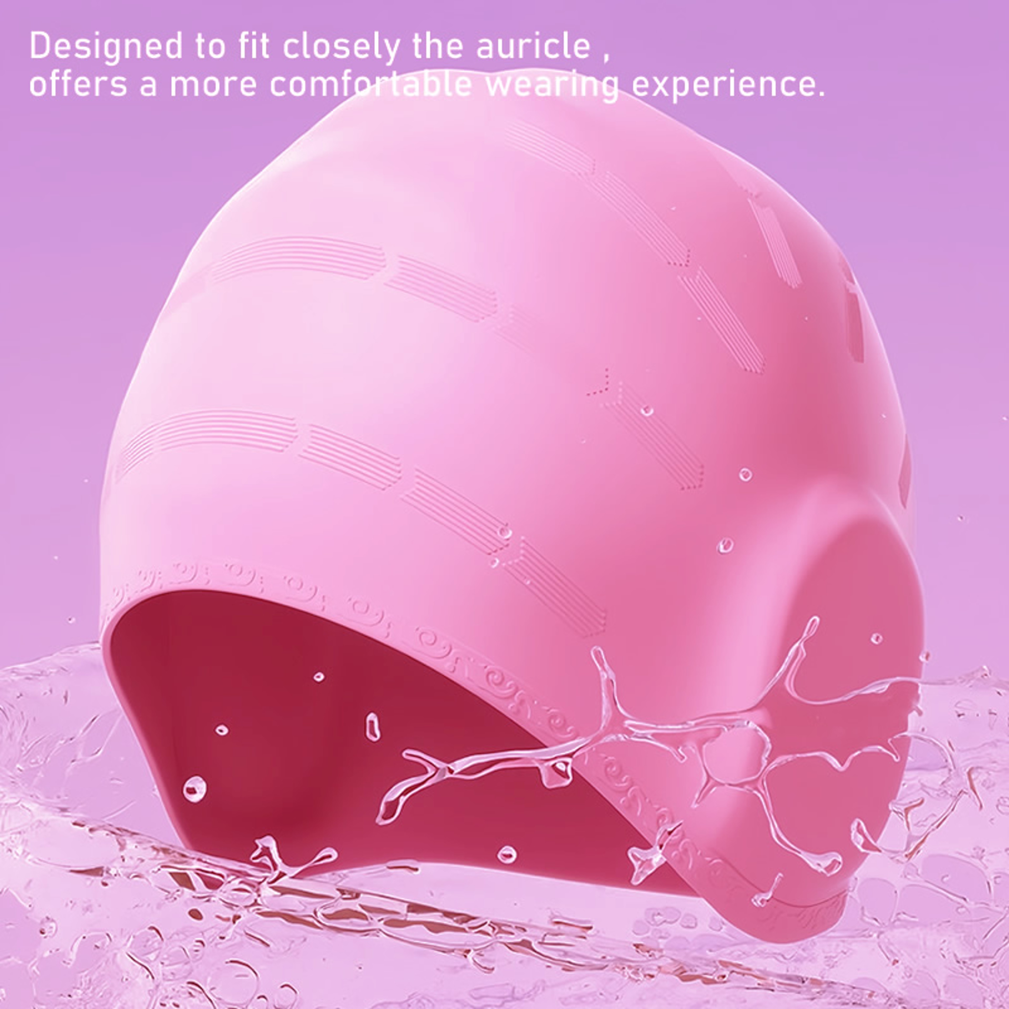 Waterproof Silicone Swim Cap For Long Hair With Ear Protection 2