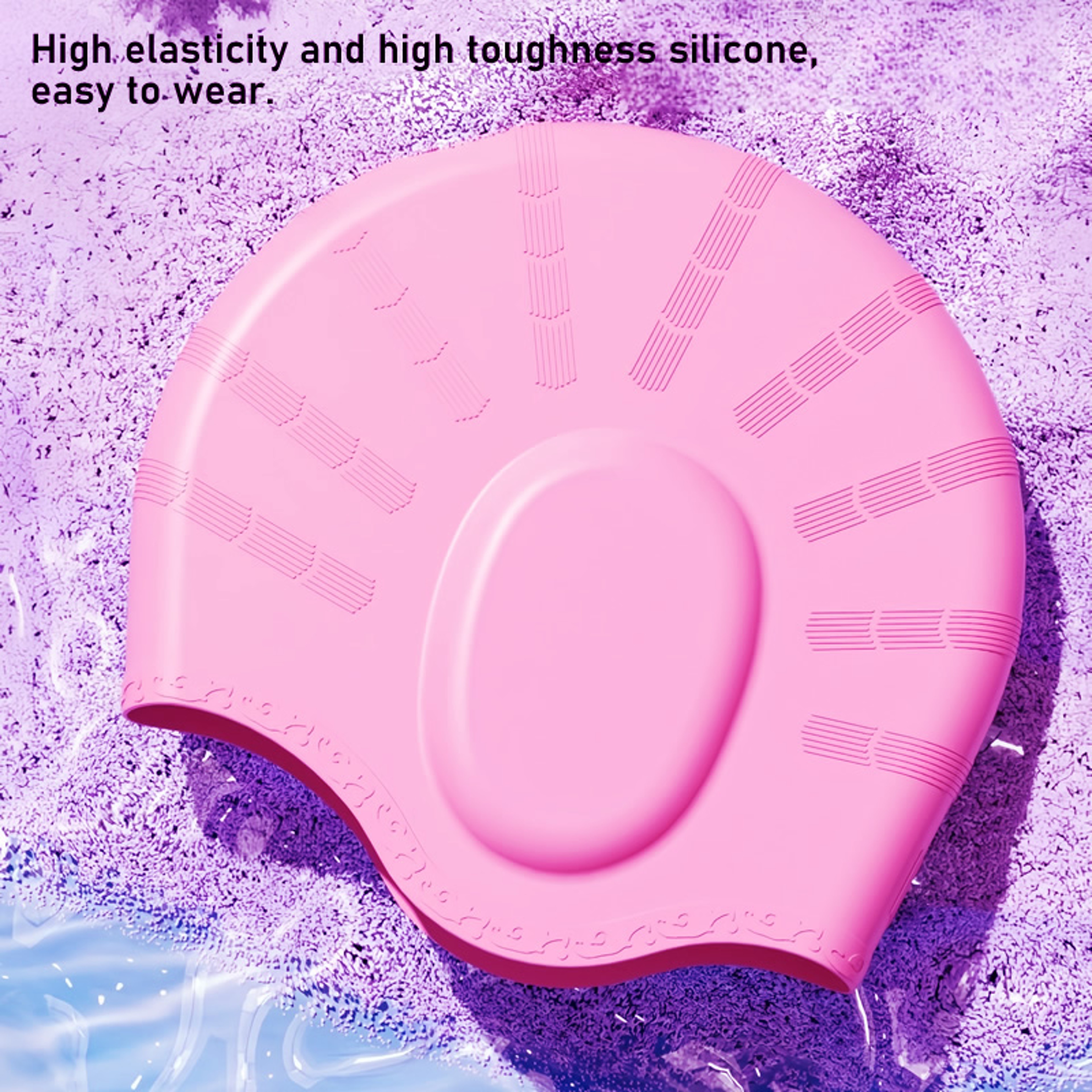 Waterproof Silicone Swim Cap For Long Hair With Ear Protection 3