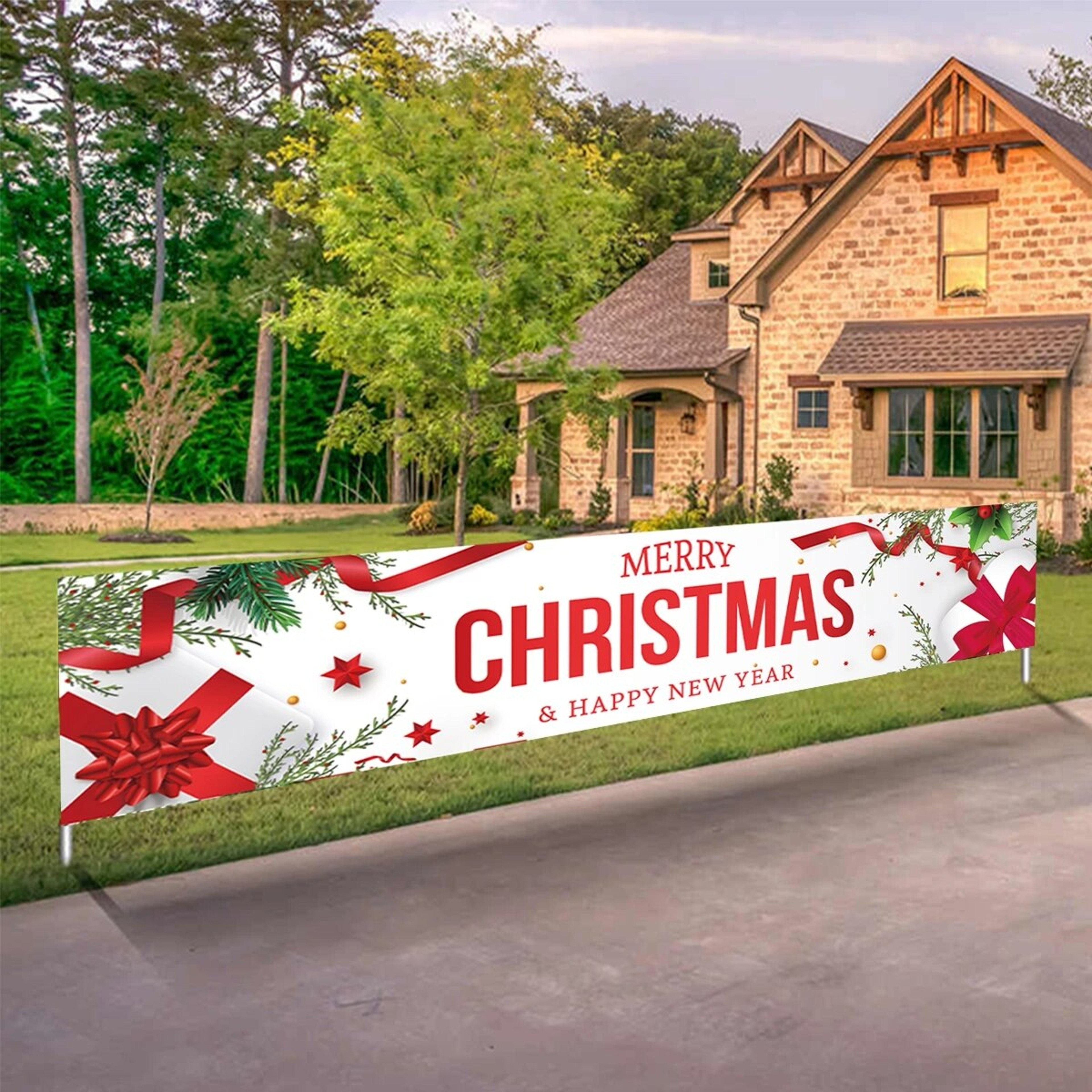 Merry Christmas Outdoor Banner 2023 | Xmas Decorations for Home, Navidad, Noel, Natal - Happy New Year 2024 – view 2
