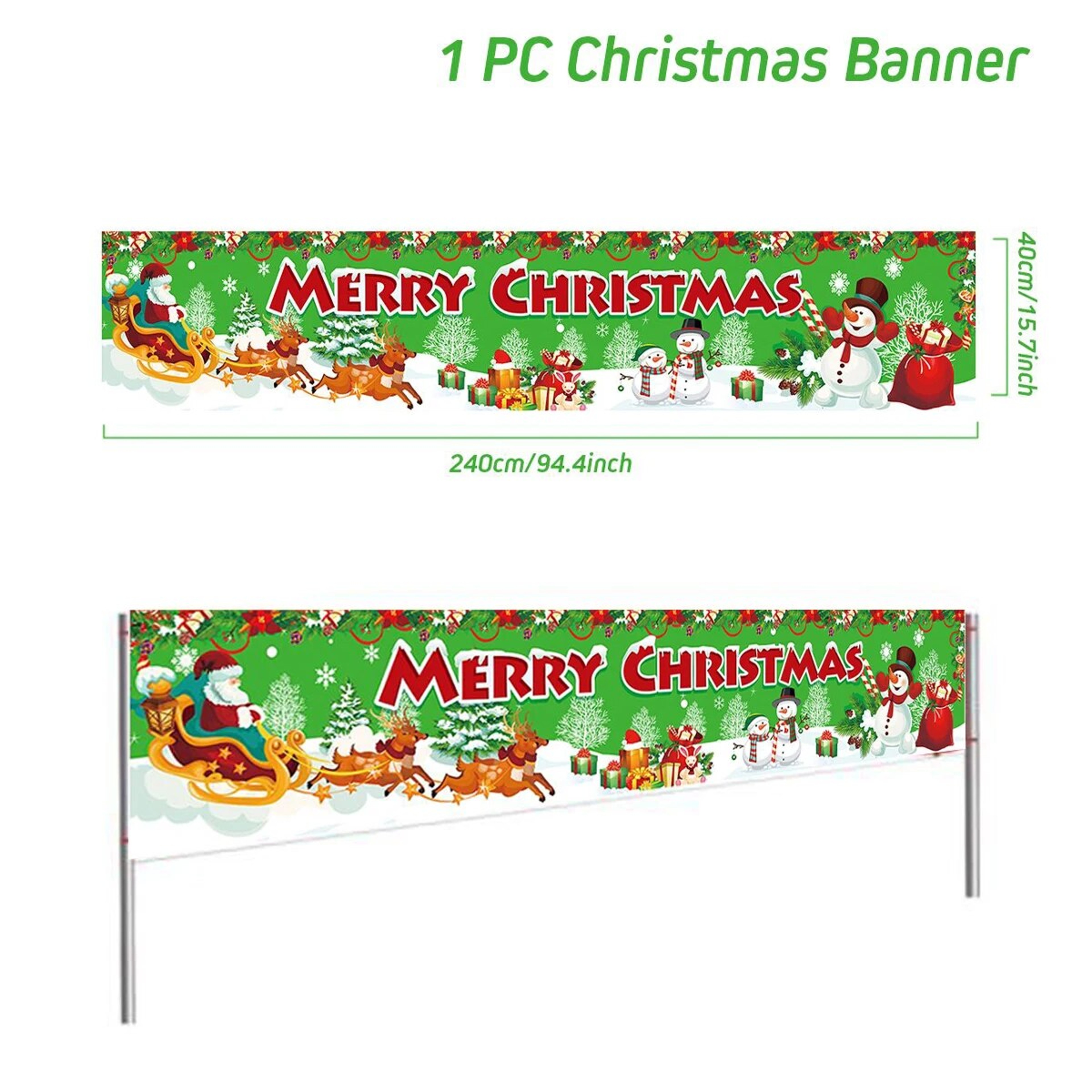 Merry Christmas Outdoor Banner 2023 | Xmas Decorations for Home, Navidad, Noel, Natal - Happy New Year 2024 – view 10