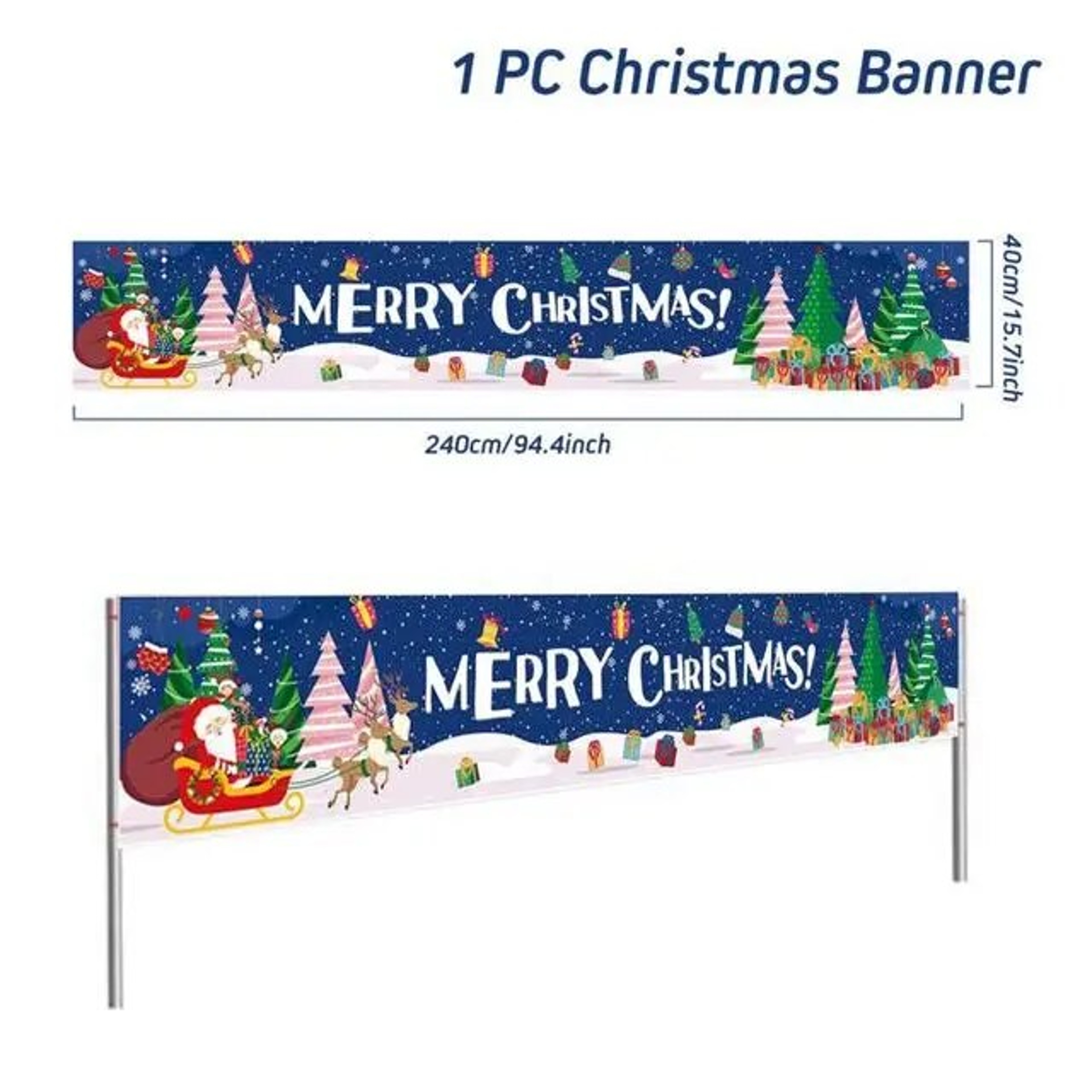 Merry Christmas Outdoor Banner 2023 | Xmas Decorations for Home, Navidad, Noel, Natal - Happy New Year 2024 – view 11
