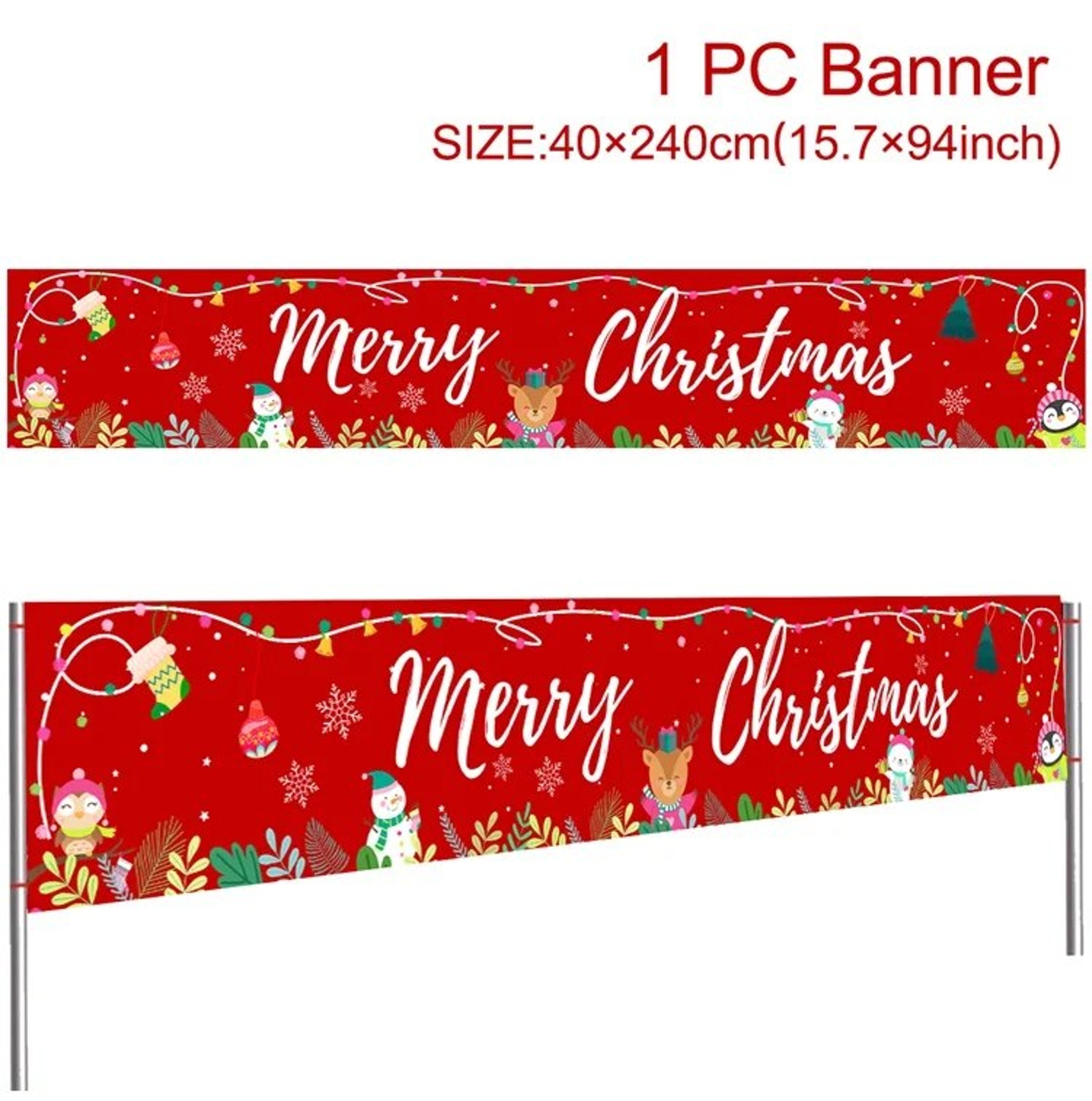 Merry Christmas Outdoor Banner 2023 | Xmas Decorations for Home, Navidad, Noel, Natal - Happy New Year 2024 – view 12