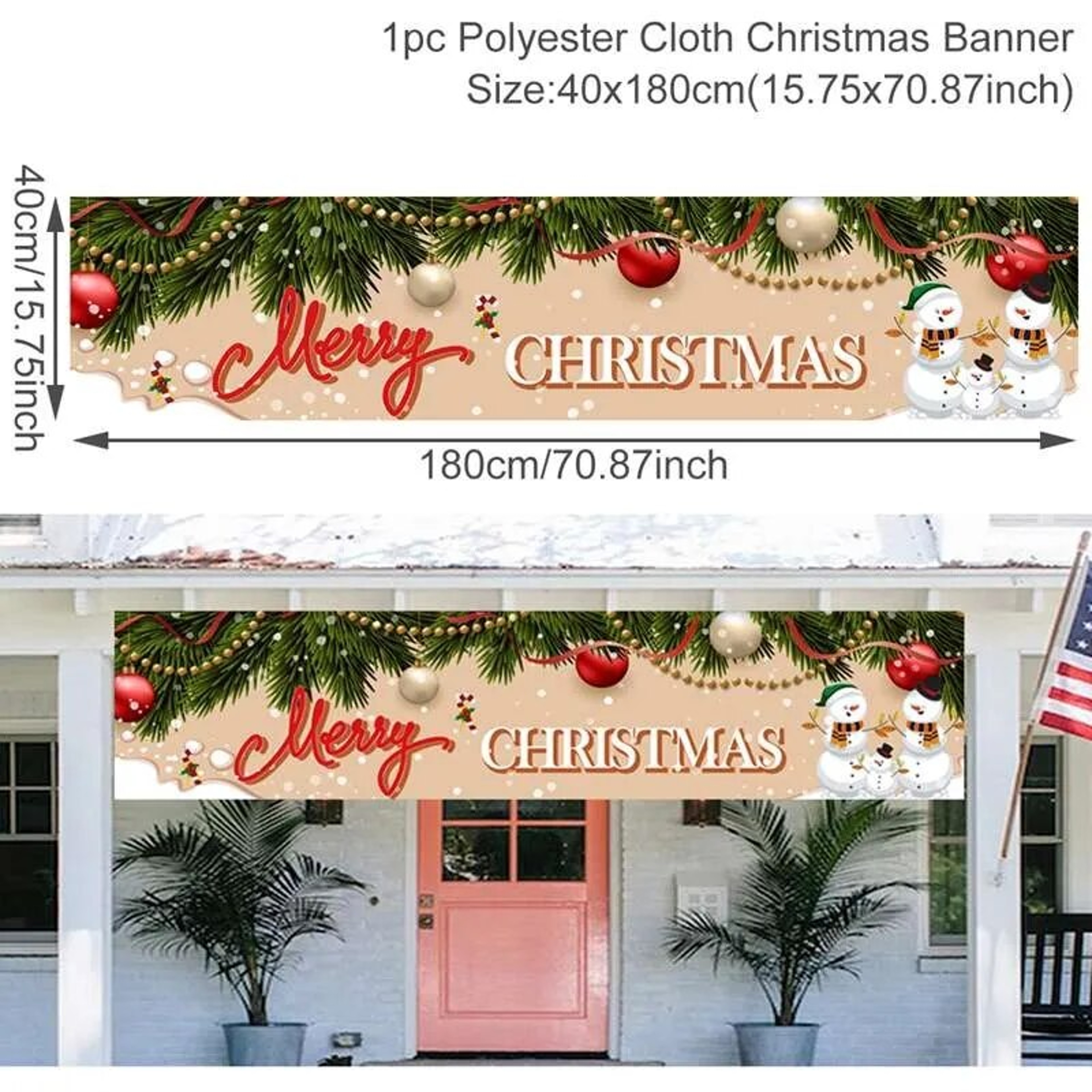 Merry Christmas Outdoor Banner 2023 | Xmas Decorations for Home, Navidad, Noel, Natal - Happy New Year 2024 – view 13