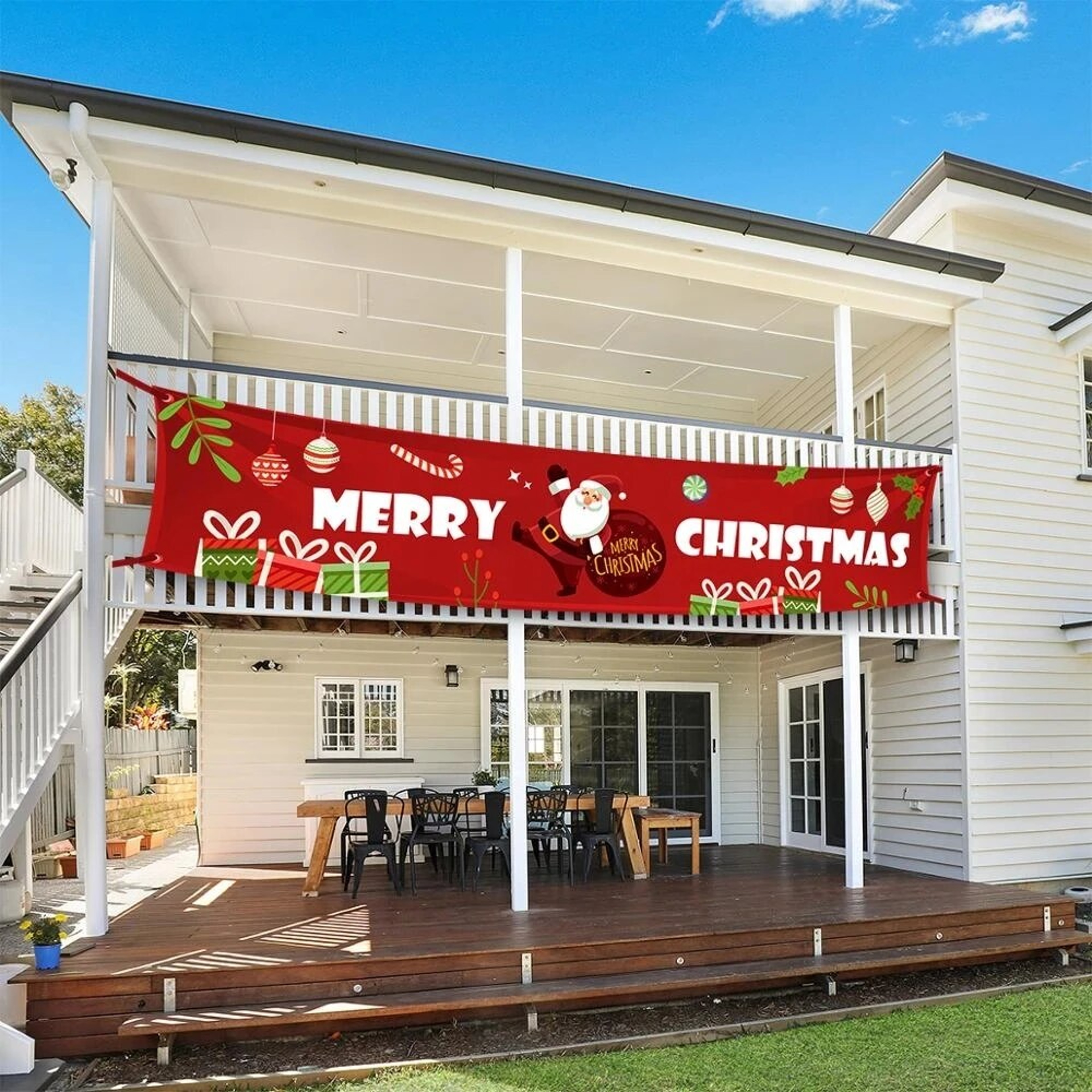 Merry Christmas Outdoor Banner 2023 | Xmas Decorations for Home, Navidad, Noel, Natal - Happy New Year 2024 – view 5
