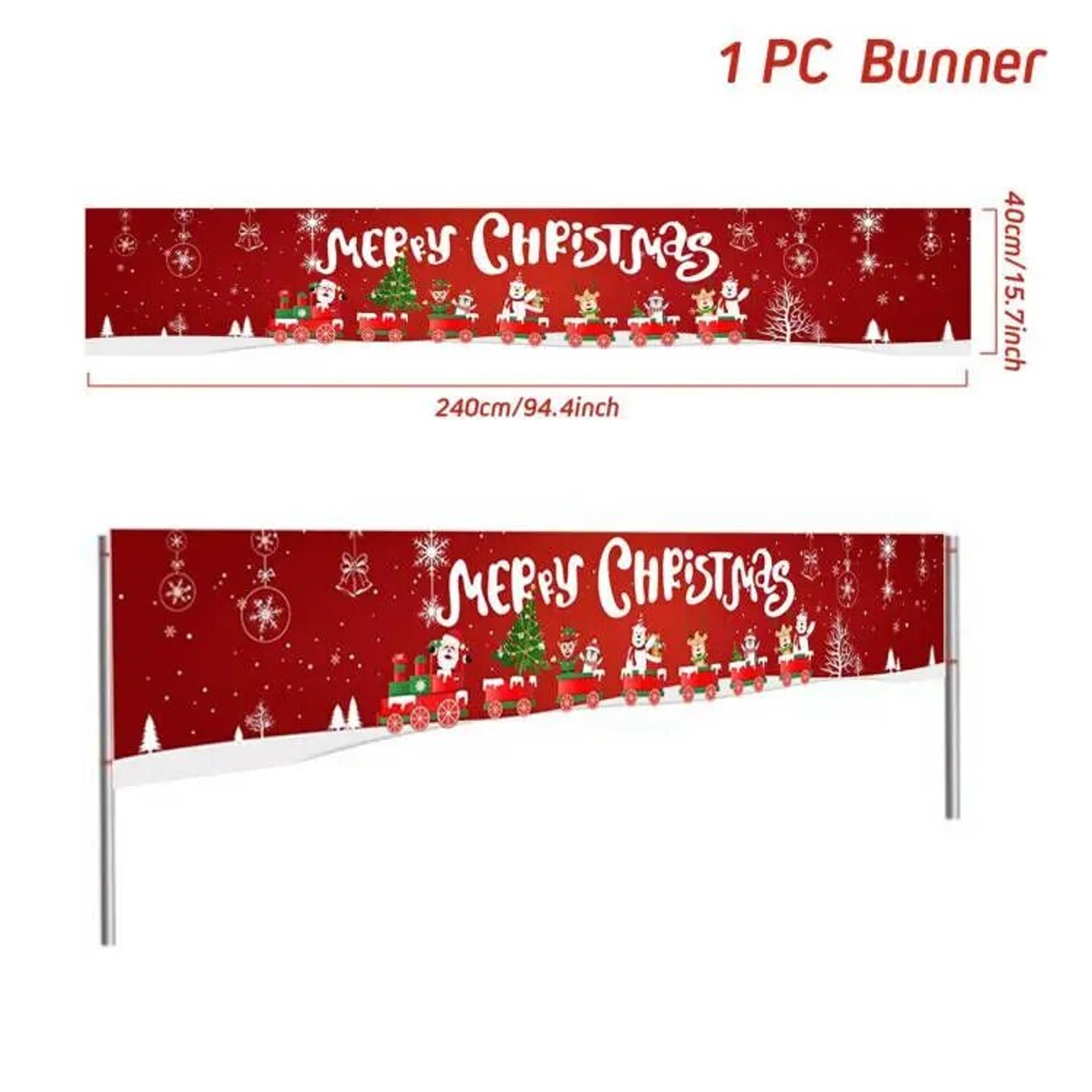 Merry Christmas Outdoor Banner 2023 | Xmas Decorations for Home, Navidad, Noel, Natal - Happy New Year 2024 – view 9
