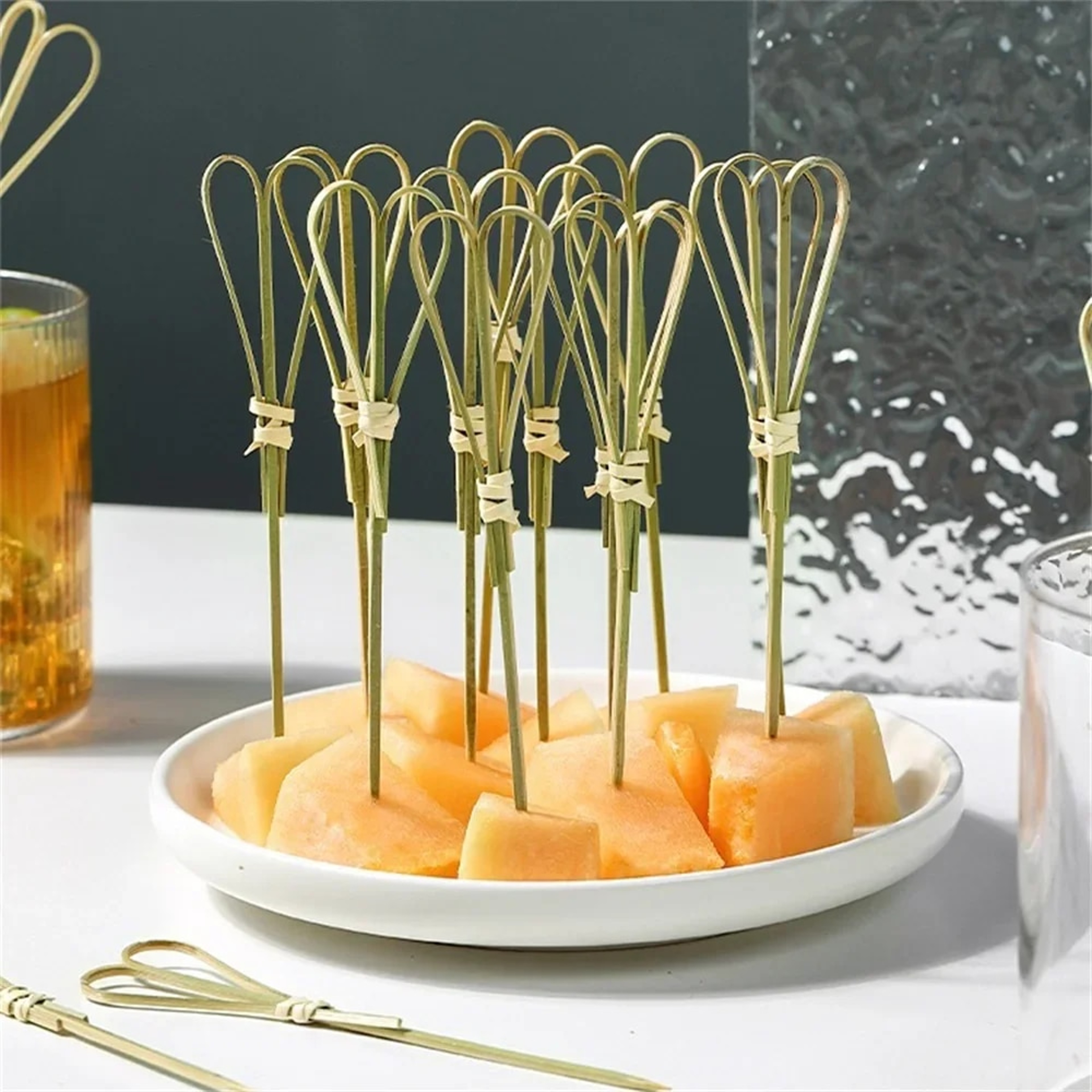 100Pcs Disposable Bamboo Forks for Party Buffets & Cocktail Decorations - Wedding Supplies 12cm – view 5