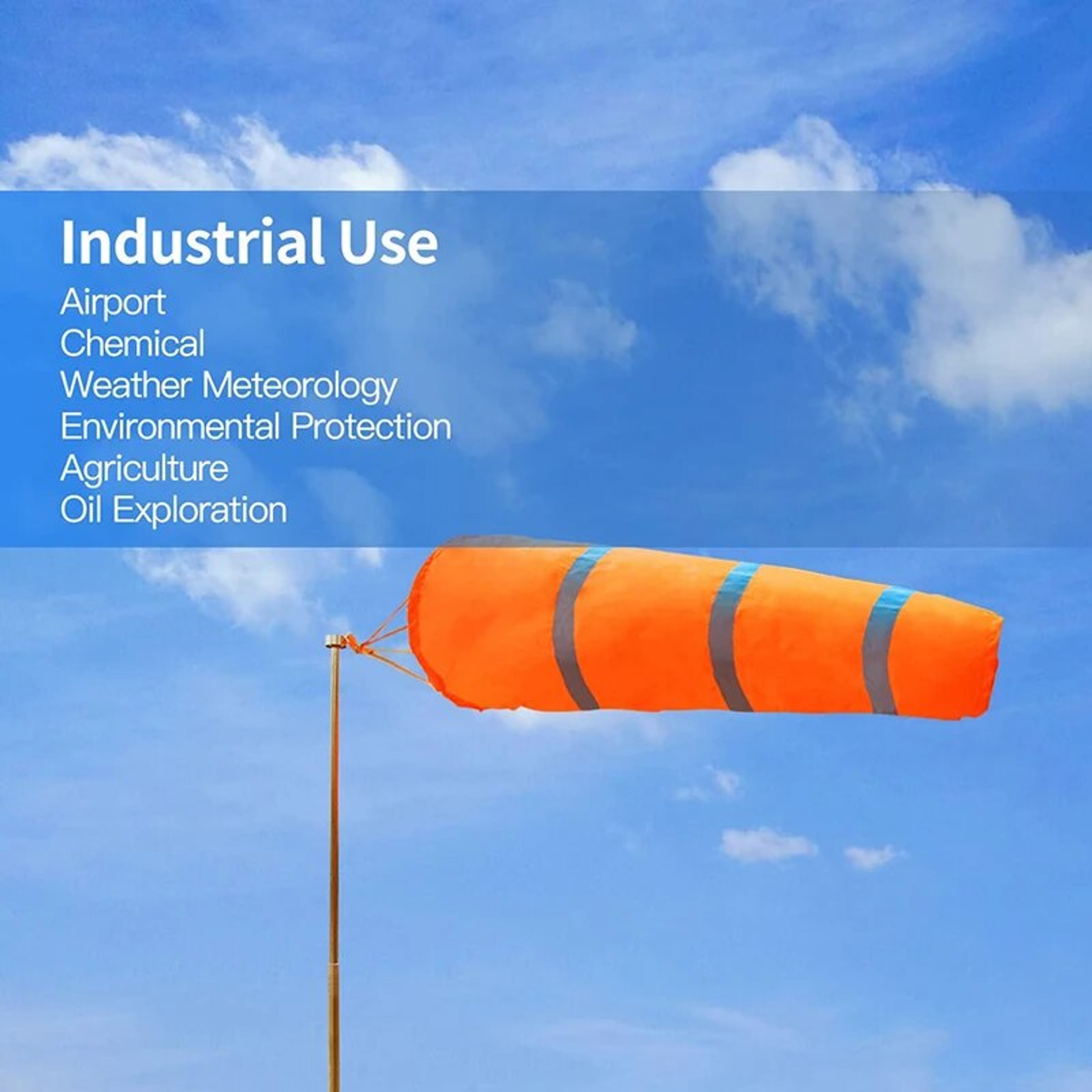 Reflective Windsock for Accurate Wind Measurement: Ideal for Airport, Aviation, Garden, Farm - 60/80/100cm – view 3