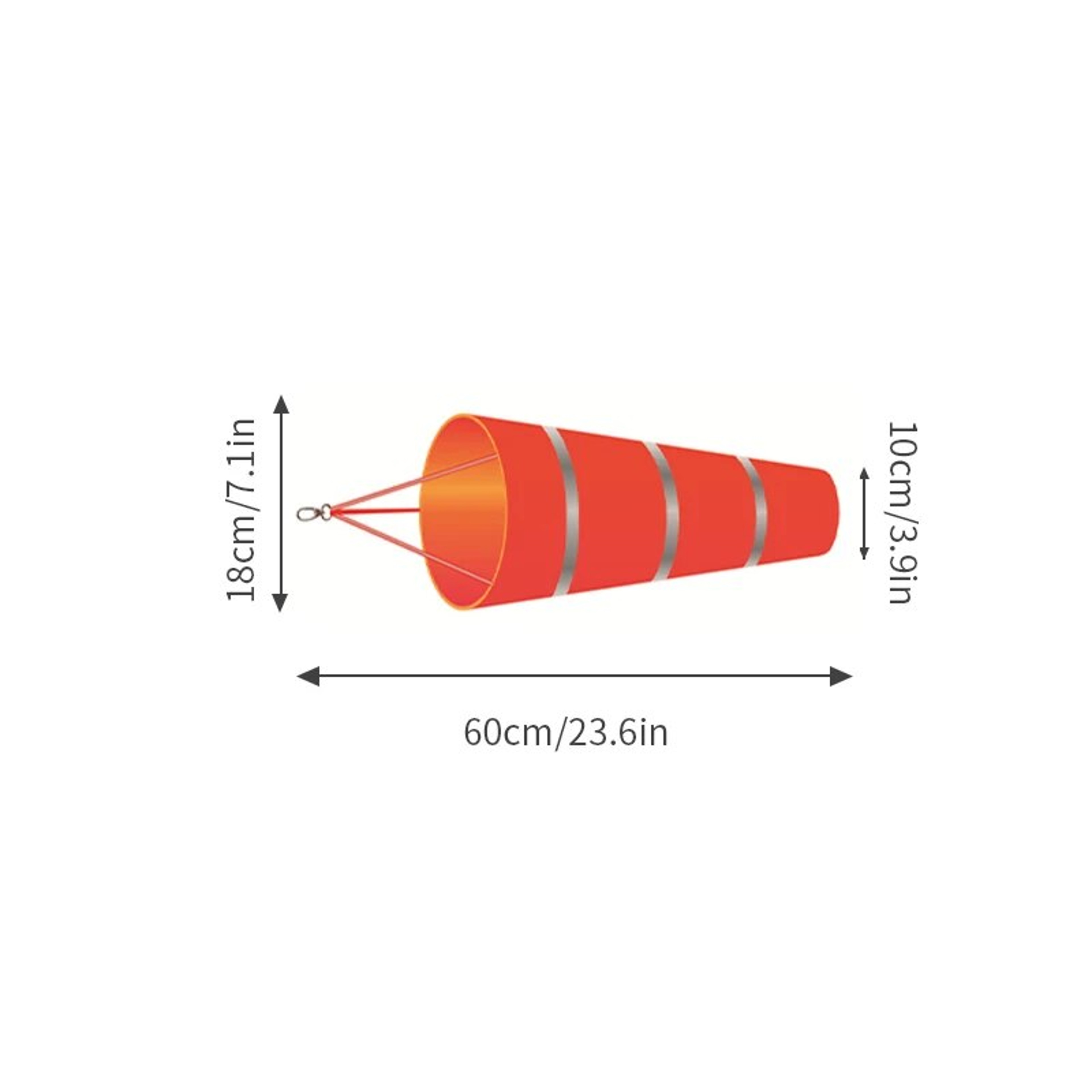 Reflective Windsock for Accurate Wind Measurement: Ideal for Airport, Aviation, Garden, Farm - 60/80/100cm – view 7