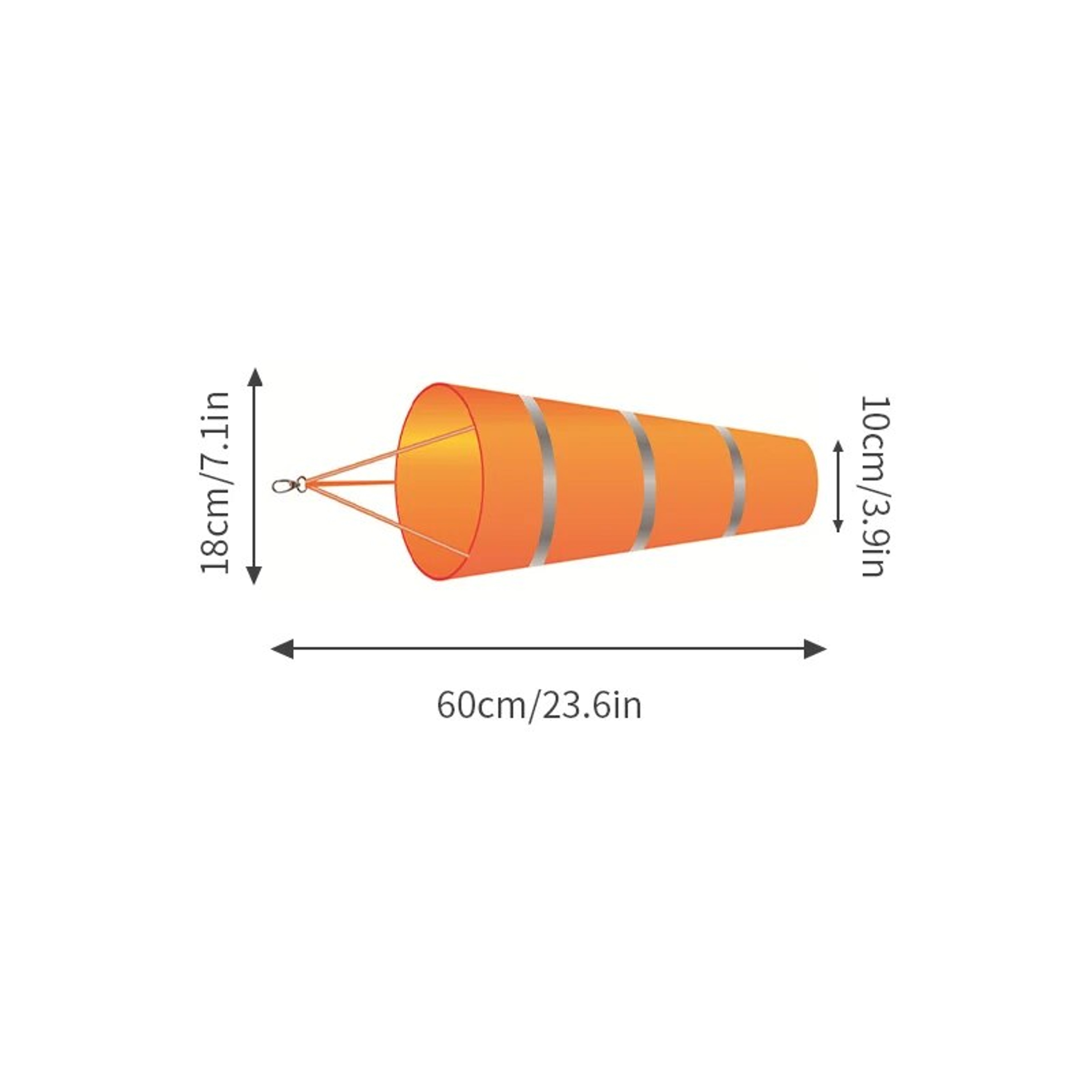Reflective Windsock for Accurate Wind Measurement: Ideal for Airport, Aviation, Garden, Farm - 60/80/100cm – view 8