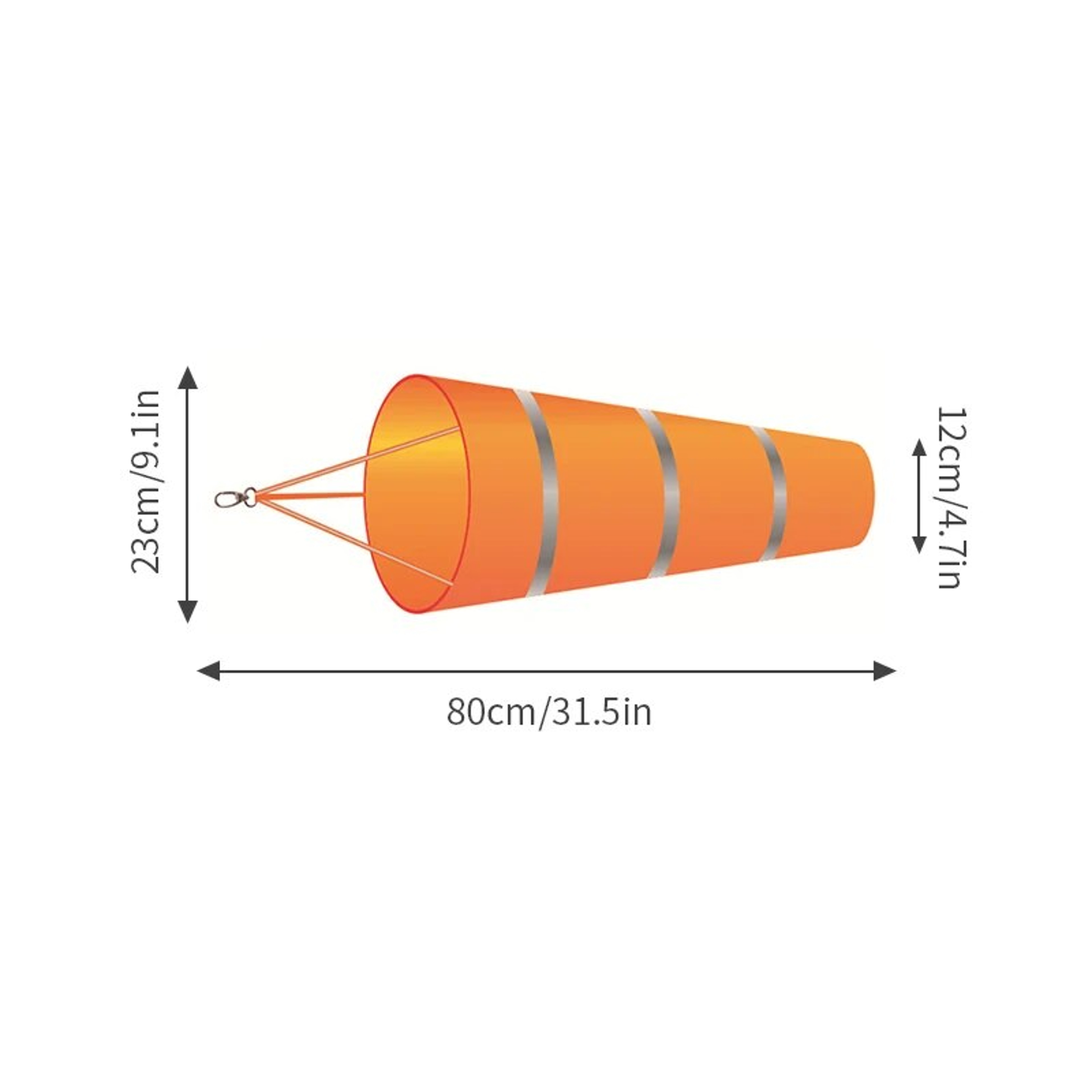 Reflective Windsock for Accurate Wind Measurement: Ideal for Airport, Aviation, Garden, Farm - 60/80/100cm – view 9