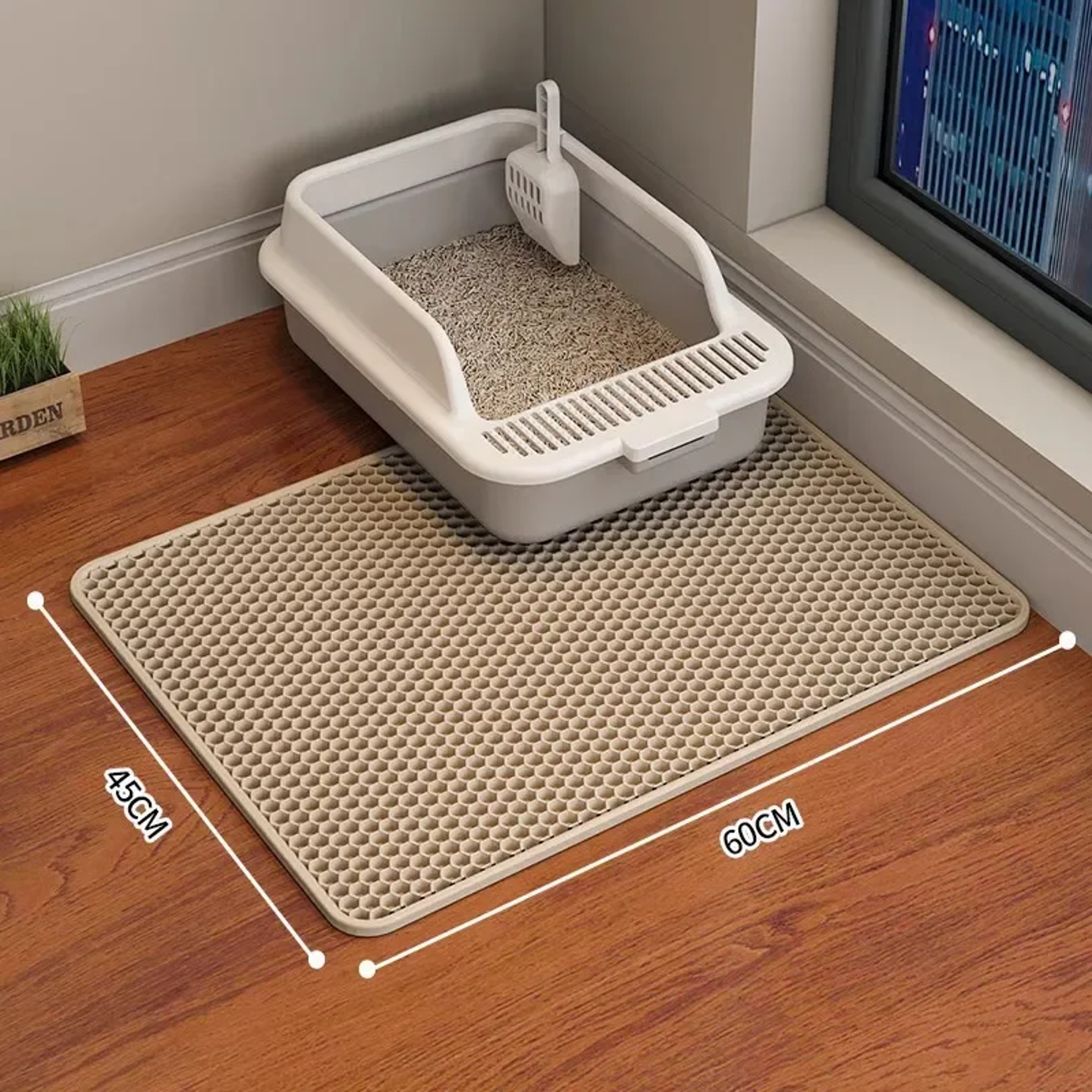 Double Layer EVA Cat Litter Mat Anti Slip Sand Bowl Filter Pad for Cats – view 6