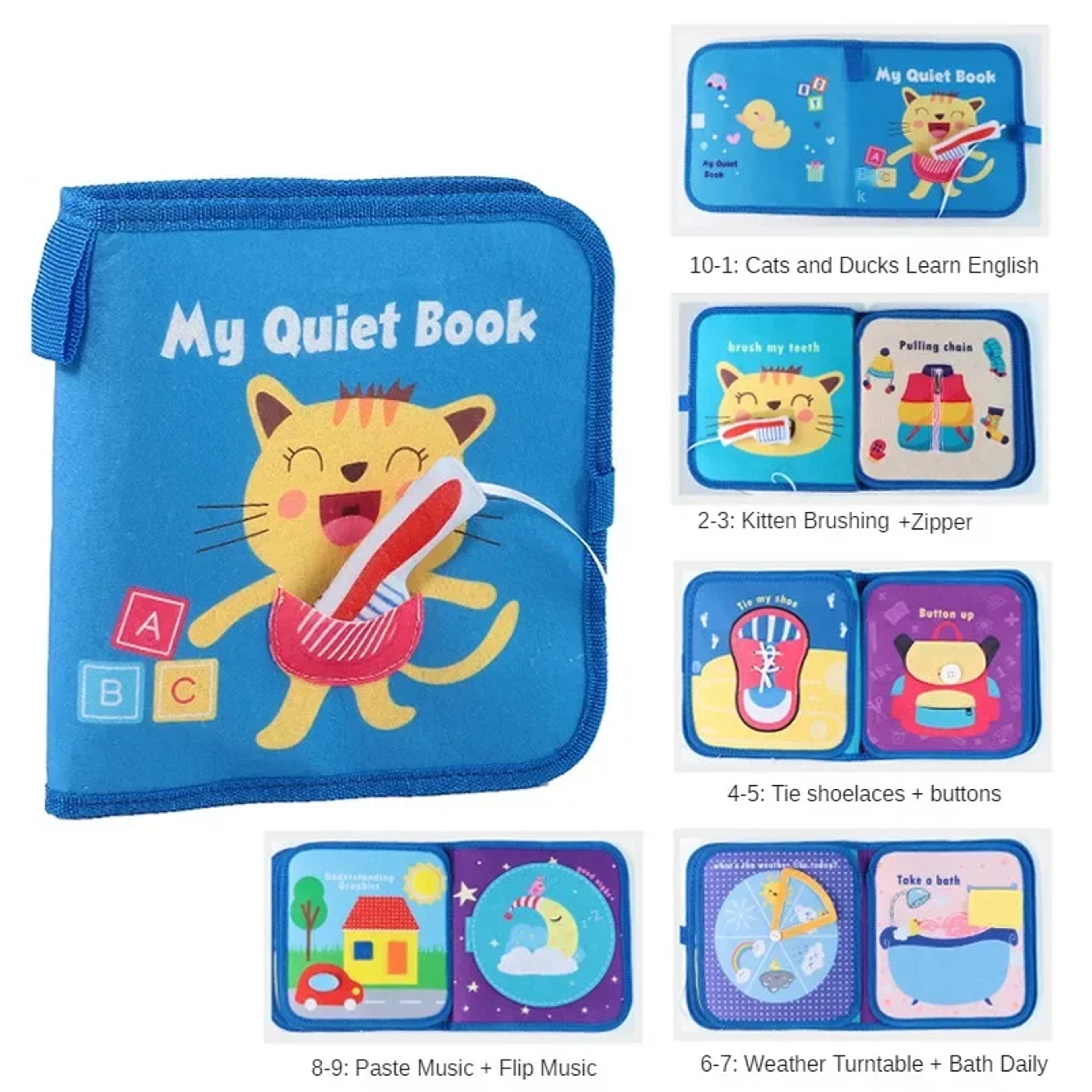 Montessori Busy Book for Toddlers – Sensory Travel Toys & Preschool Learning Activity Books for Airplane & Car – view 10